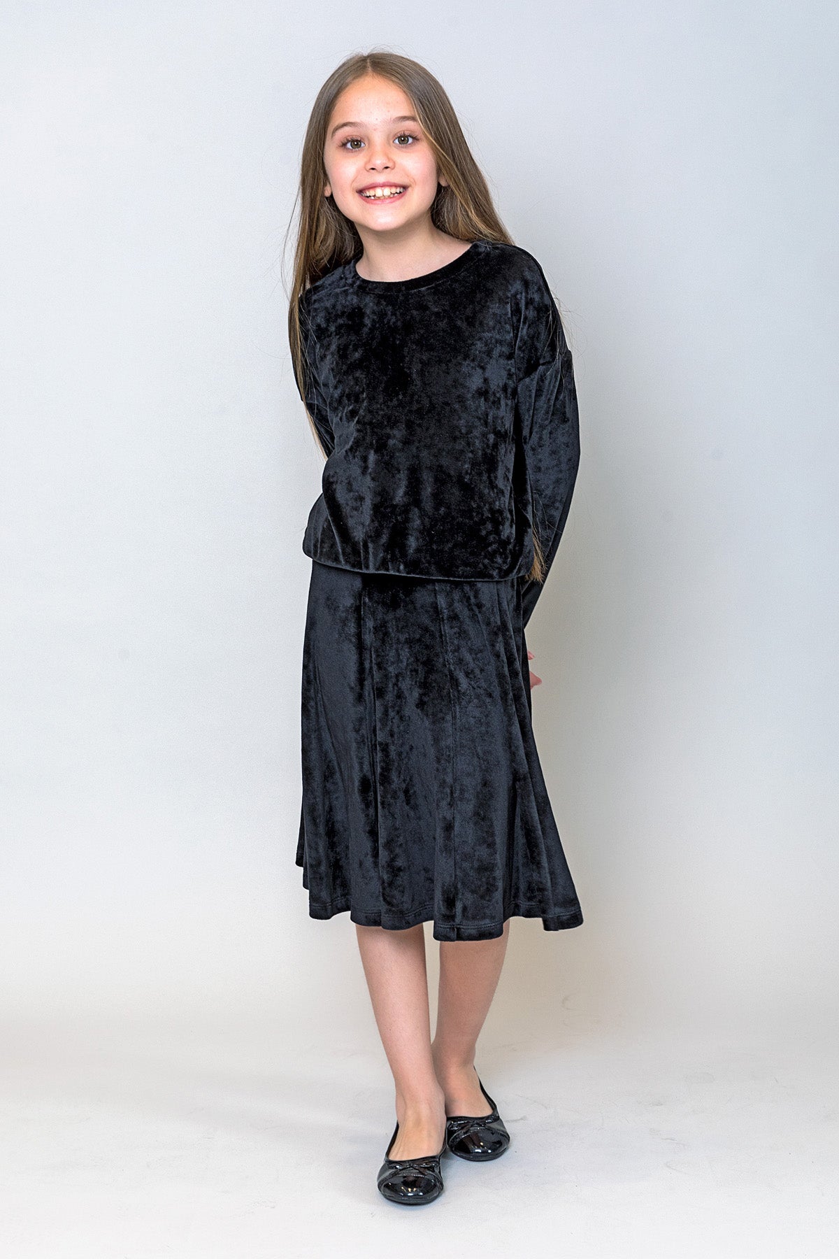 InCity Kids Kız Çocuk Volanlı Kadife Etek