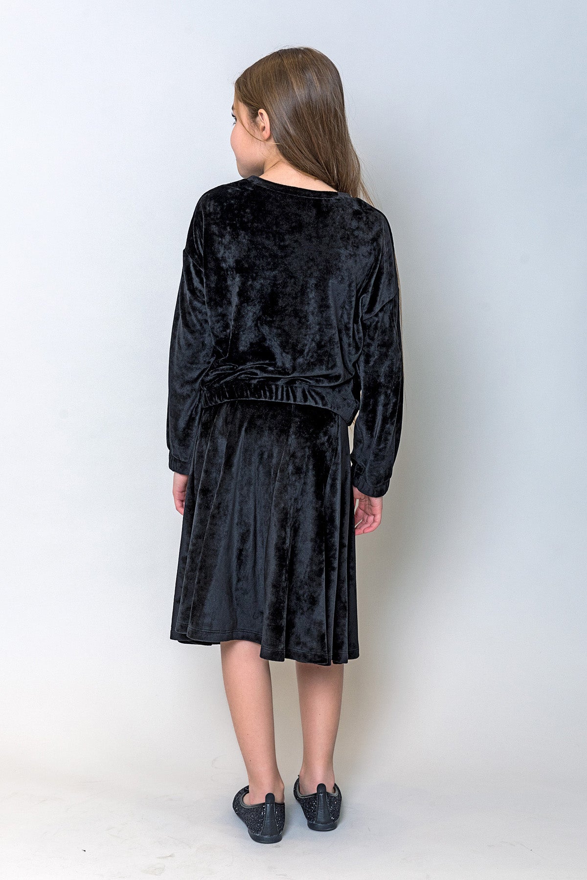 InCity Kids Kız Çocuk Volanlı Kadife Etek