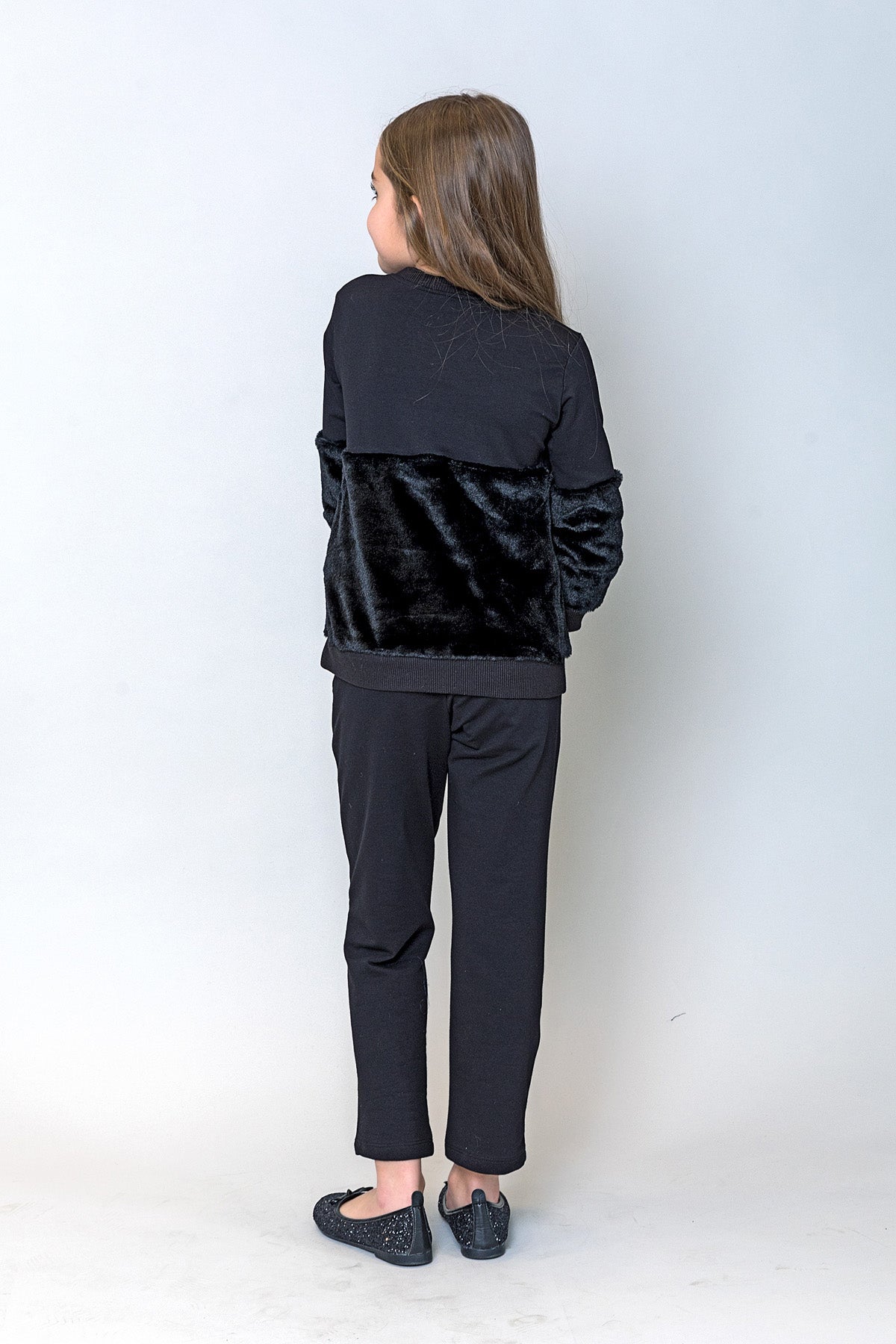 InCity Kids Kız Çocuk Yarım Peluş Sweatshirt