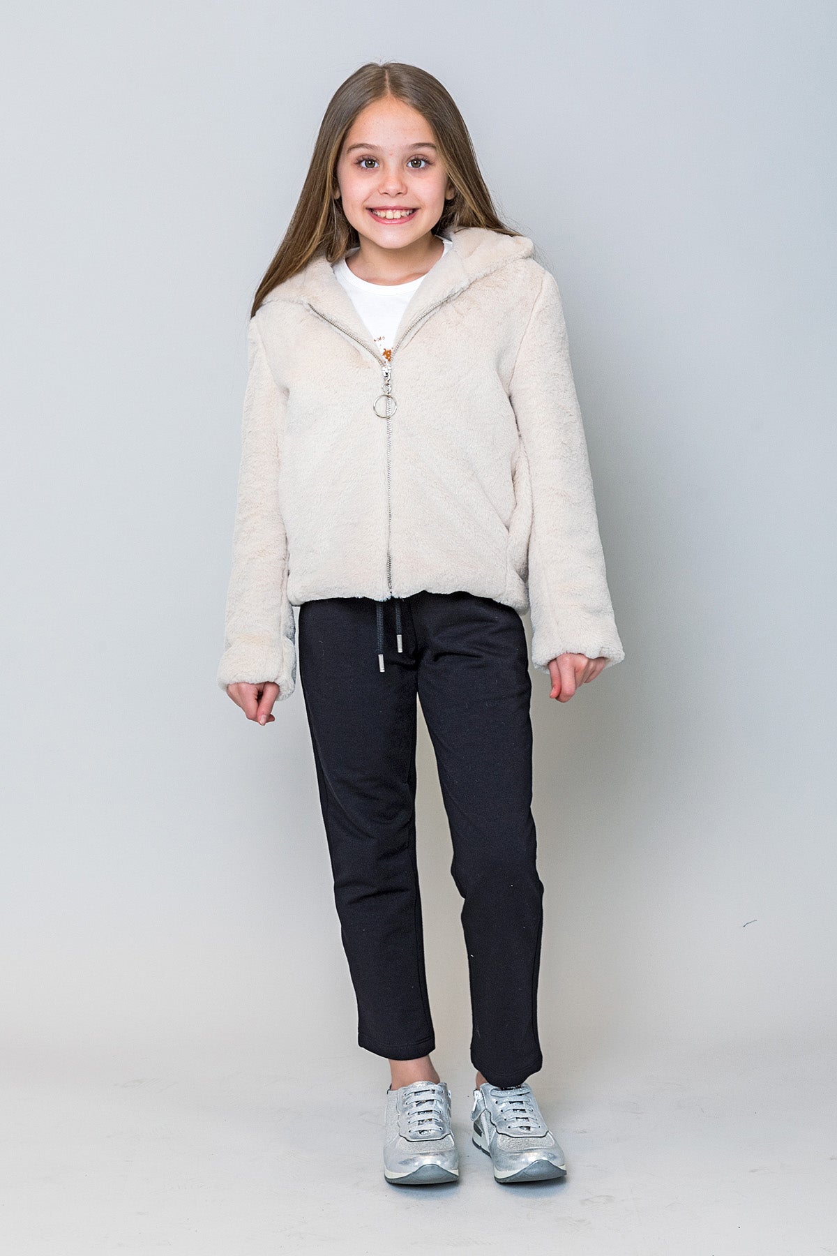 InCity Kids Kız Çocuk Yumuşacık Dokulu Peluş Mont