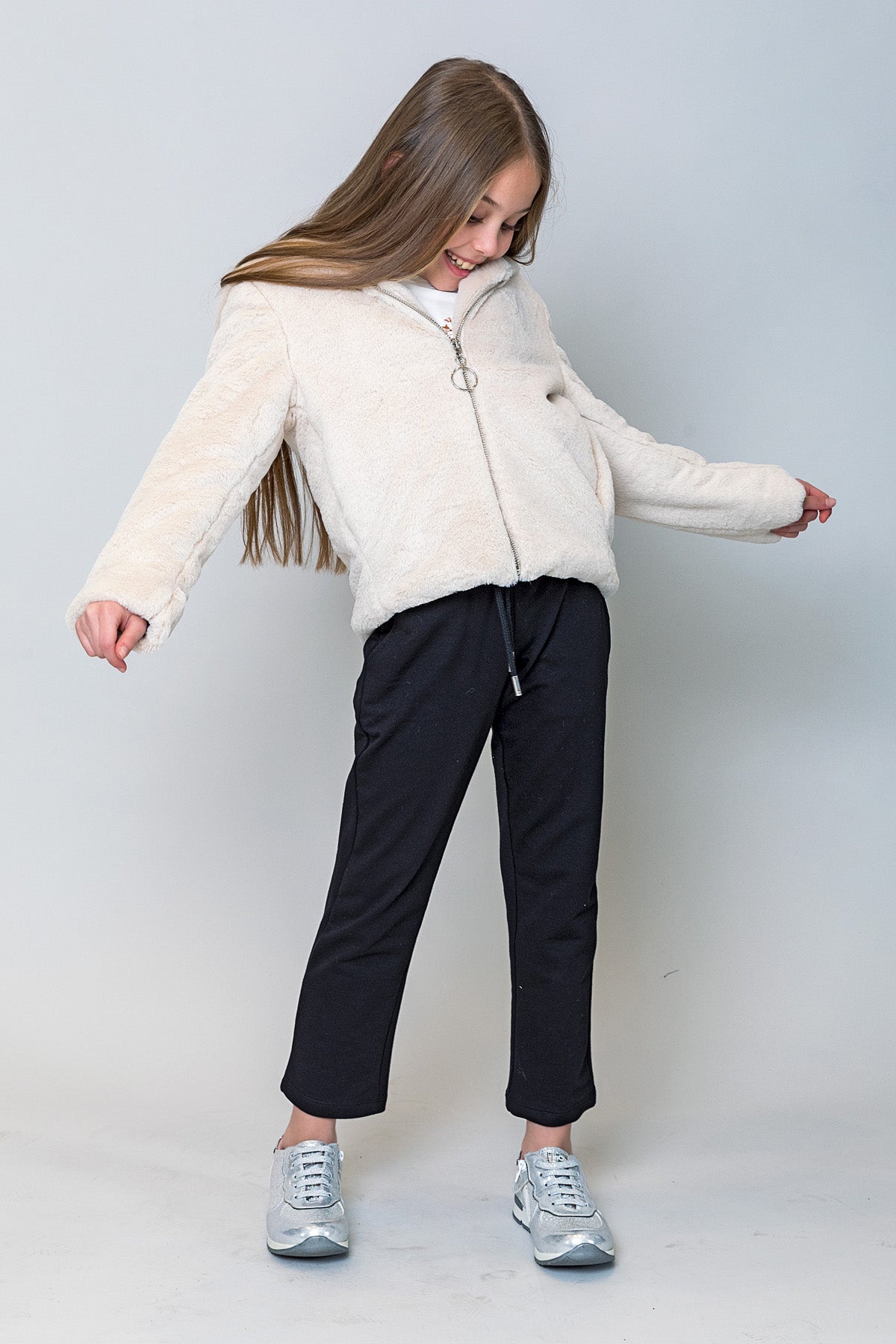 InCity Kids Kız Çocuk Yumuşacık Dokulu Peluş Mont