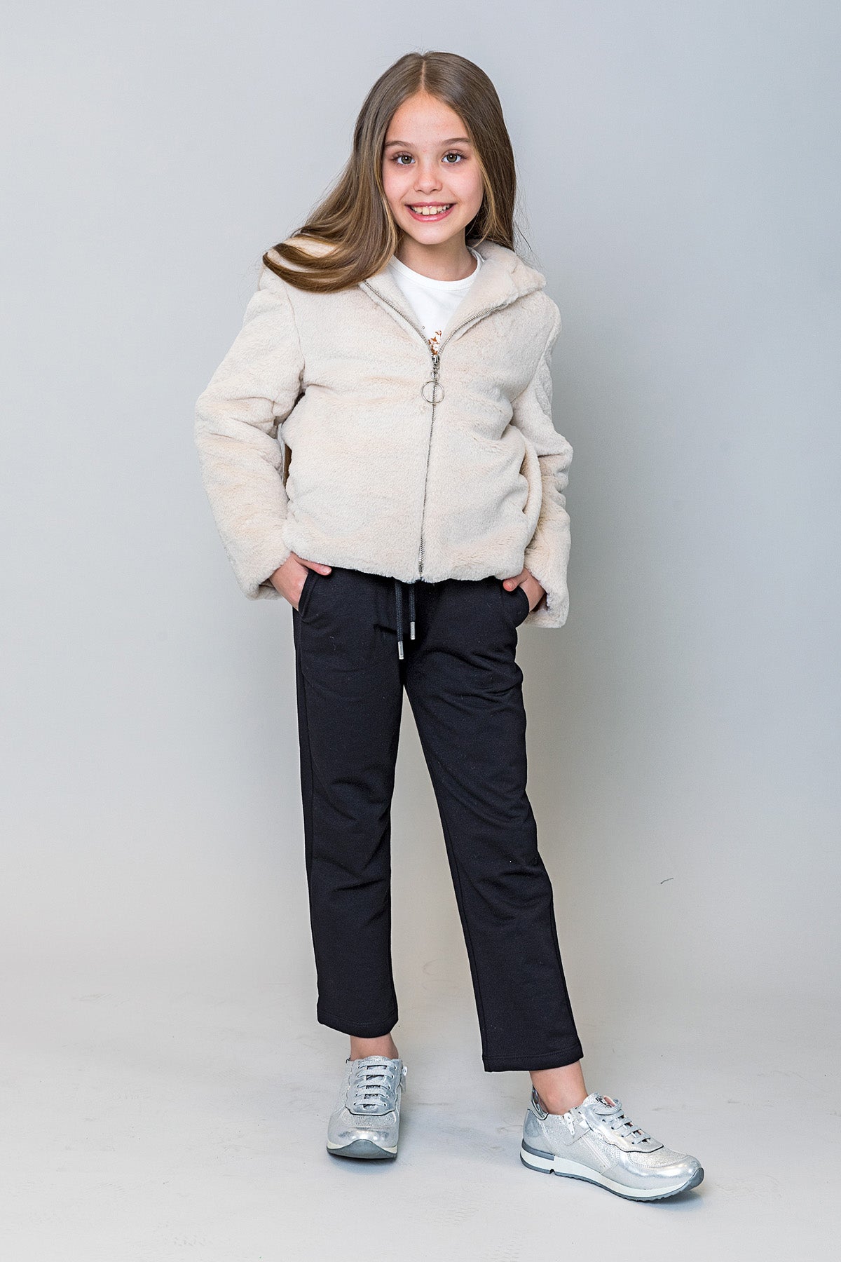 InCity Kids Kız Çocuk Yumuşacık Dokulu Peluş Mont