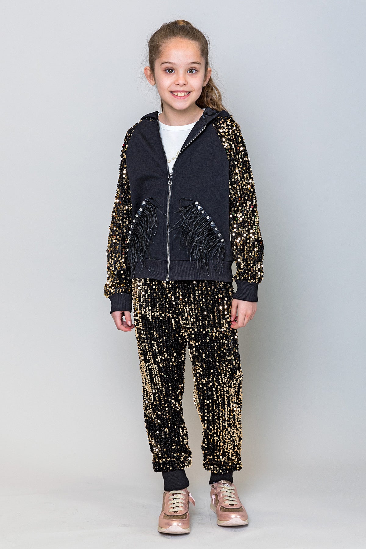 InCity Kids Kız Çocuk Pullu Jogger Pantolon