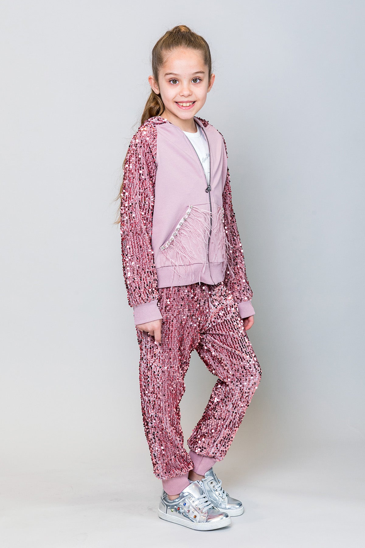 InCity Kids Kız Çocuk Pullu Jogger Pantolon