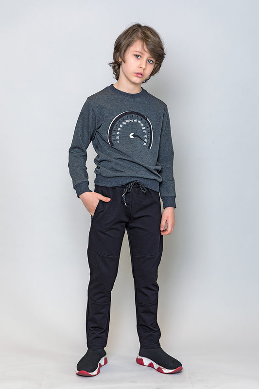 InCity Kids Erkek Çocuk Hız Göstergesi Baskılı Sweatshirt