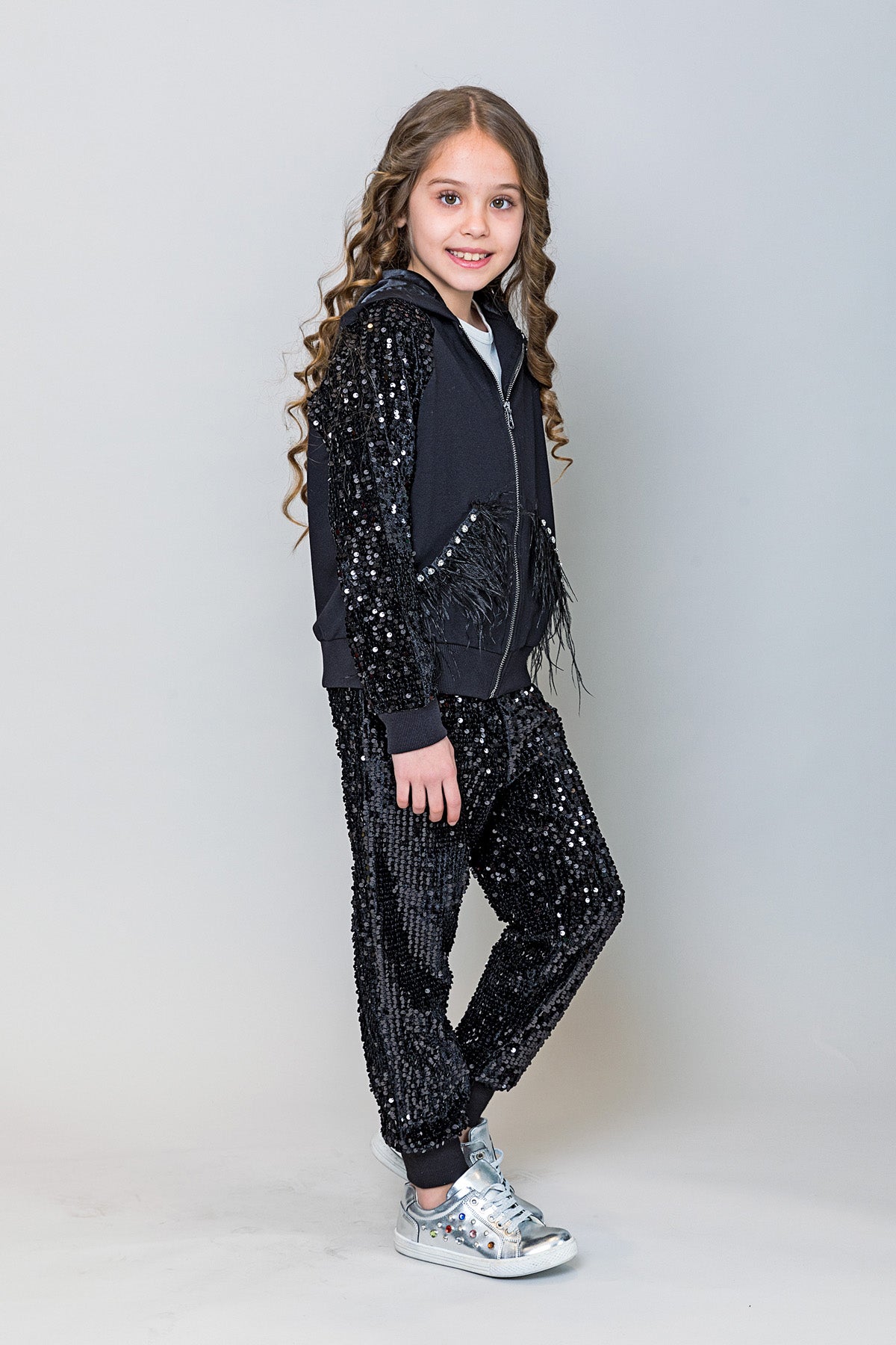 InCity Kids Kız Çocuk Pullu Jogger Pantolon