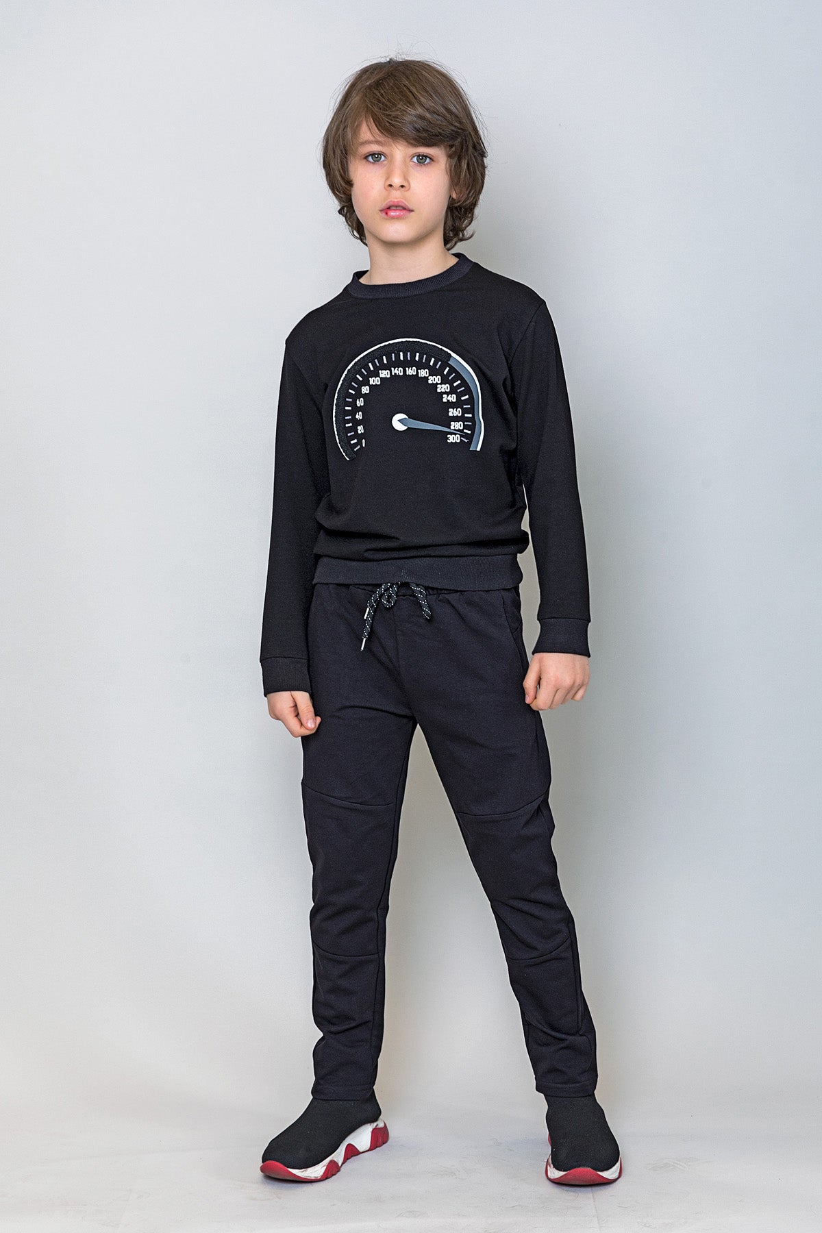 InCity Kids Erkek Çocuk Hız Göstergesi Baskılı Sweatshirt