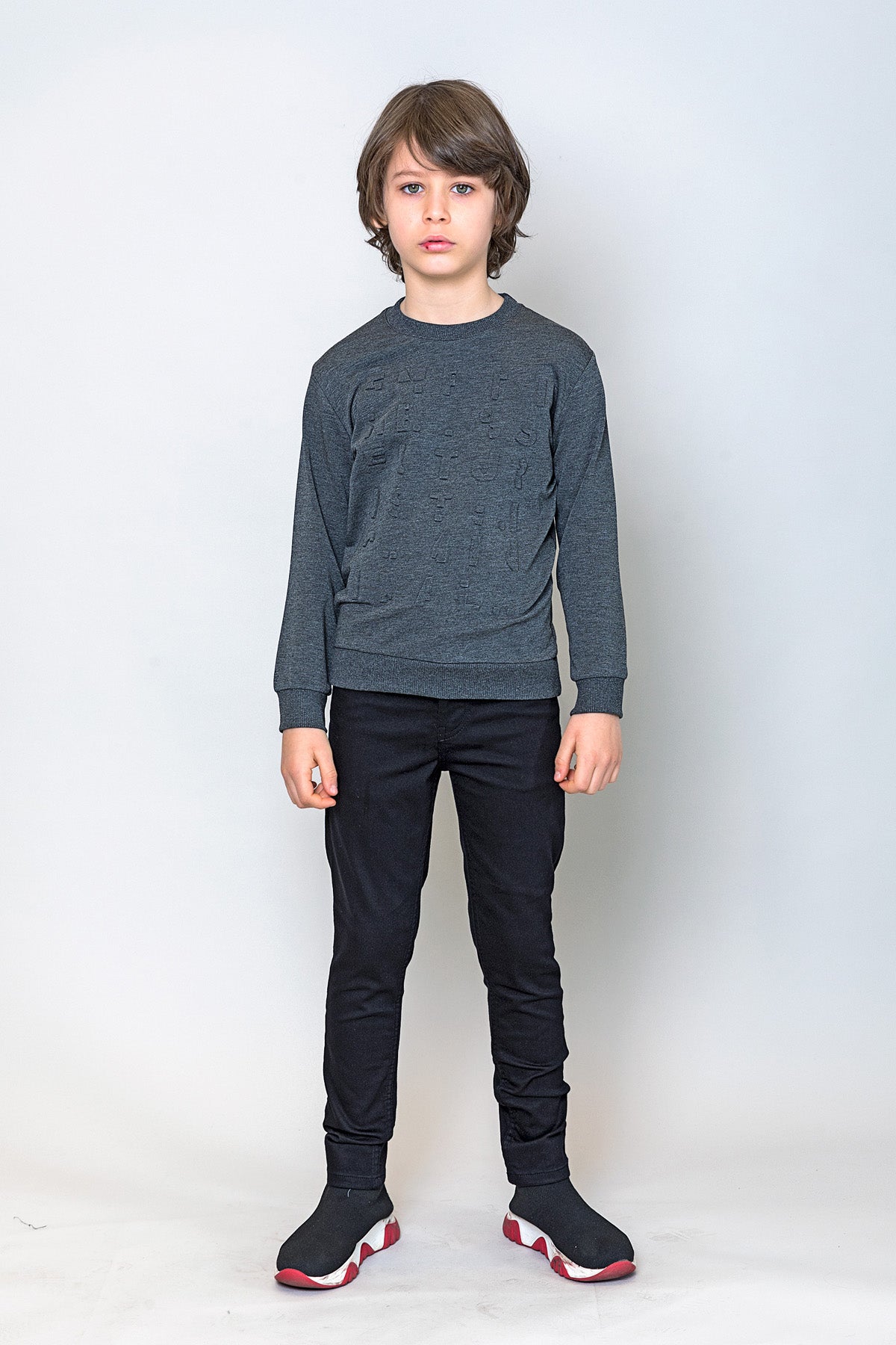 InCity Kids Erkek Çocuk Harf Nakışlı Sweatshirt