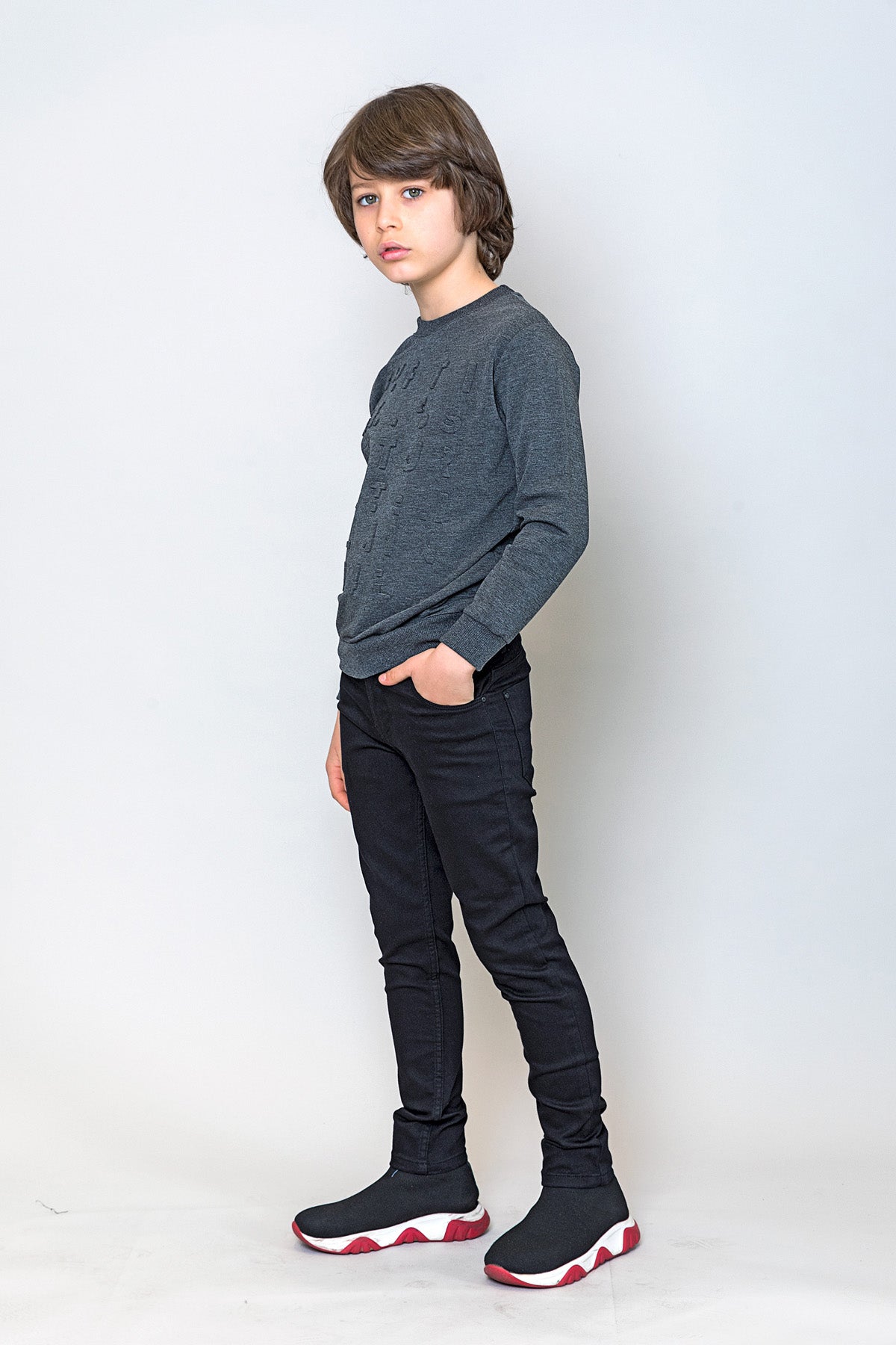 InCity Kids Erkek Çocuk Harf Nakışlı Sweatshirt