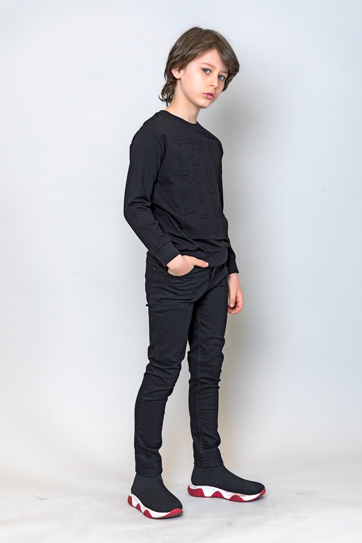 InCity Kids Erkek Çocuk Harf Nakışlı Sweatshirt