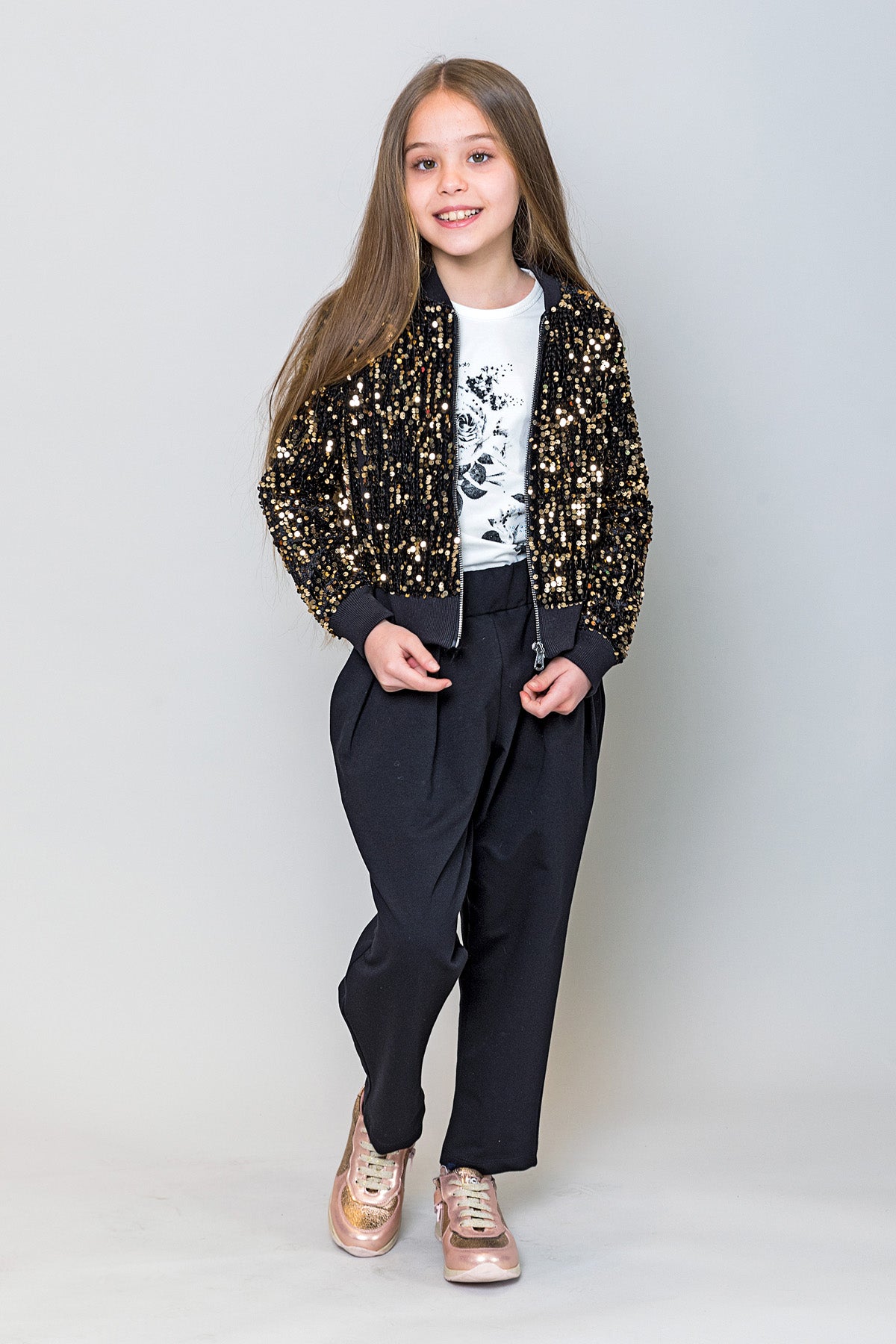 InCity Kids Kız Çocuk Pullu Fermuarlı Ceket