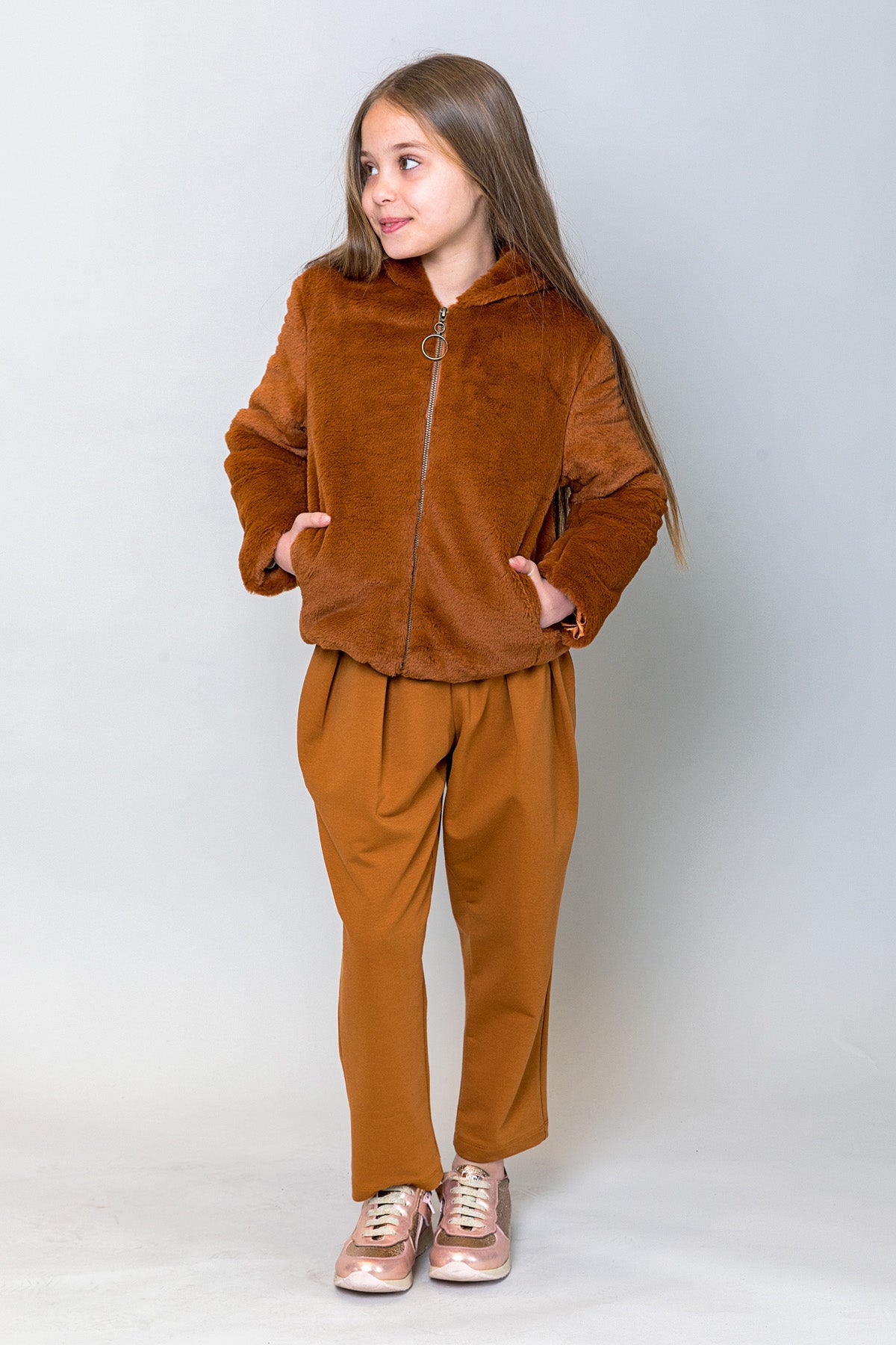 InCity Kids Kız Çocuk Yumuşacık Dokulu Peluş Mont