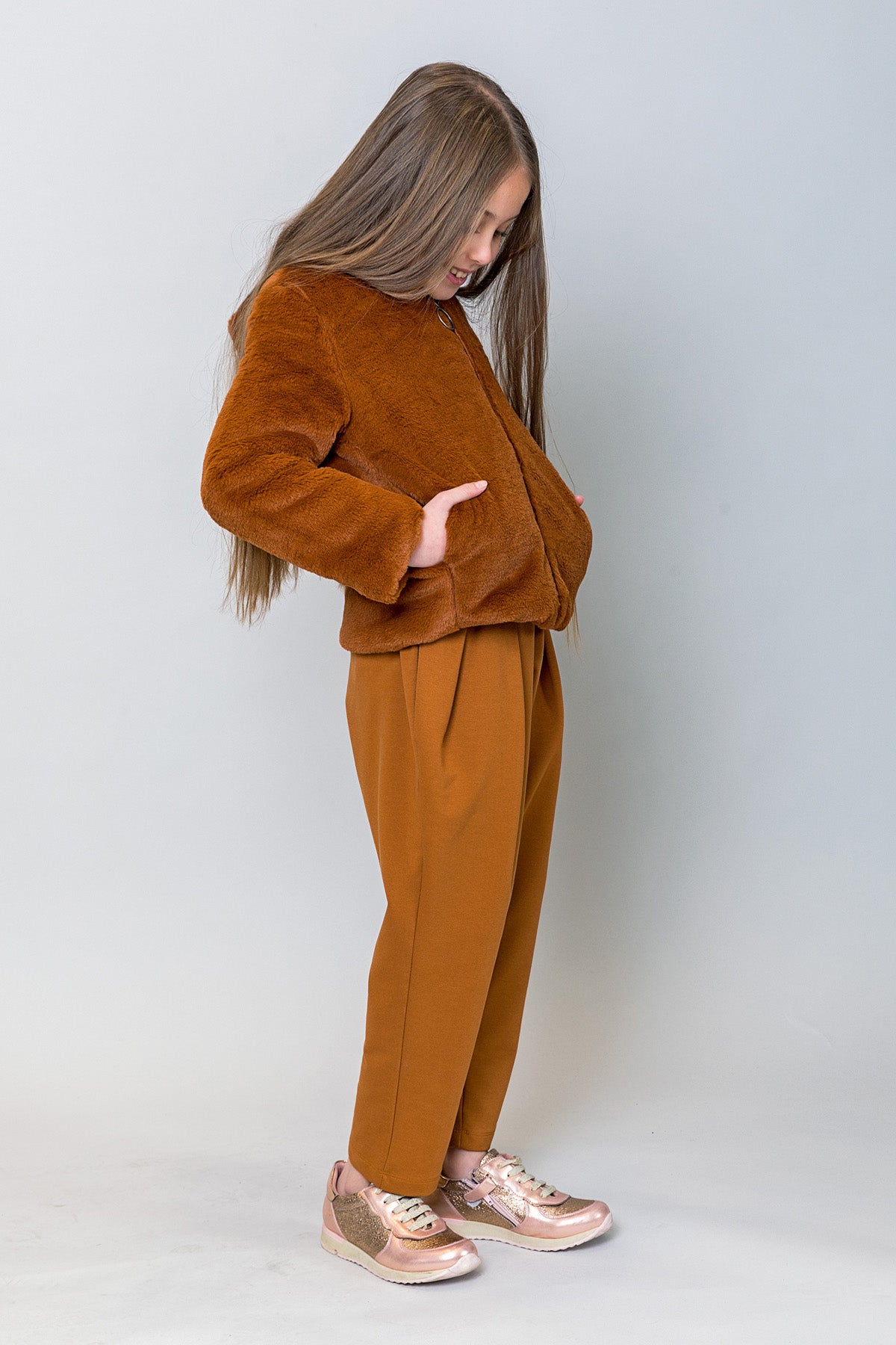 InCity Kids Kız Çocuk Yumuşacık Dokulu Peluş Mont