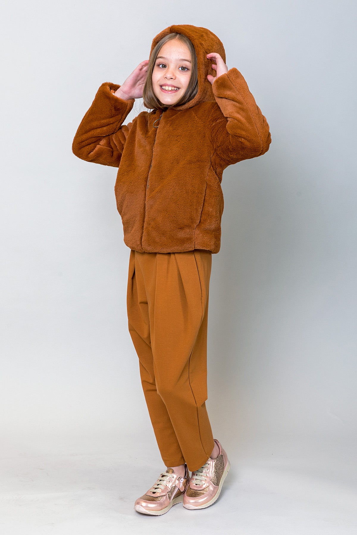 InCity Kids Kız Çocuk Yumuşacık Dokulu Peluş Mont