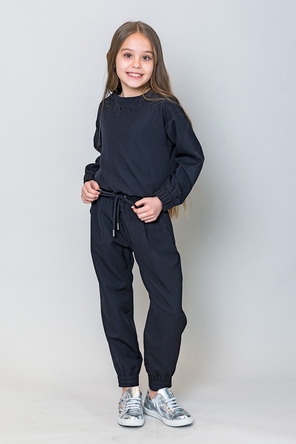 InCity Kids Kız Çocuk Uzun Kollu Amore Pul Detaylı Bluz