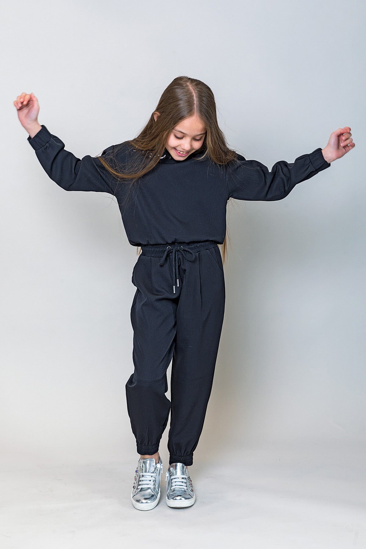 InCity Kids Kız Çocuk Uzun Kollu Amore Pul Detaylı Bluz