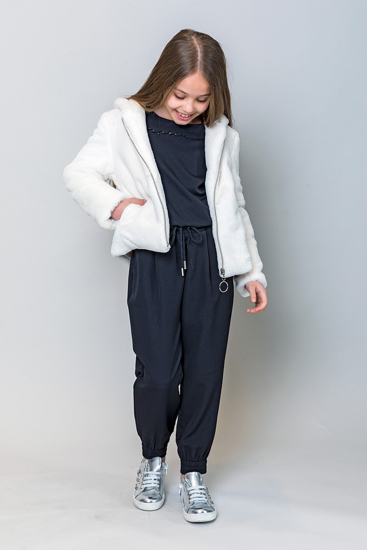 InCity Kids Kız Çocuk Yumuşacık Dokulu Peluş Mont