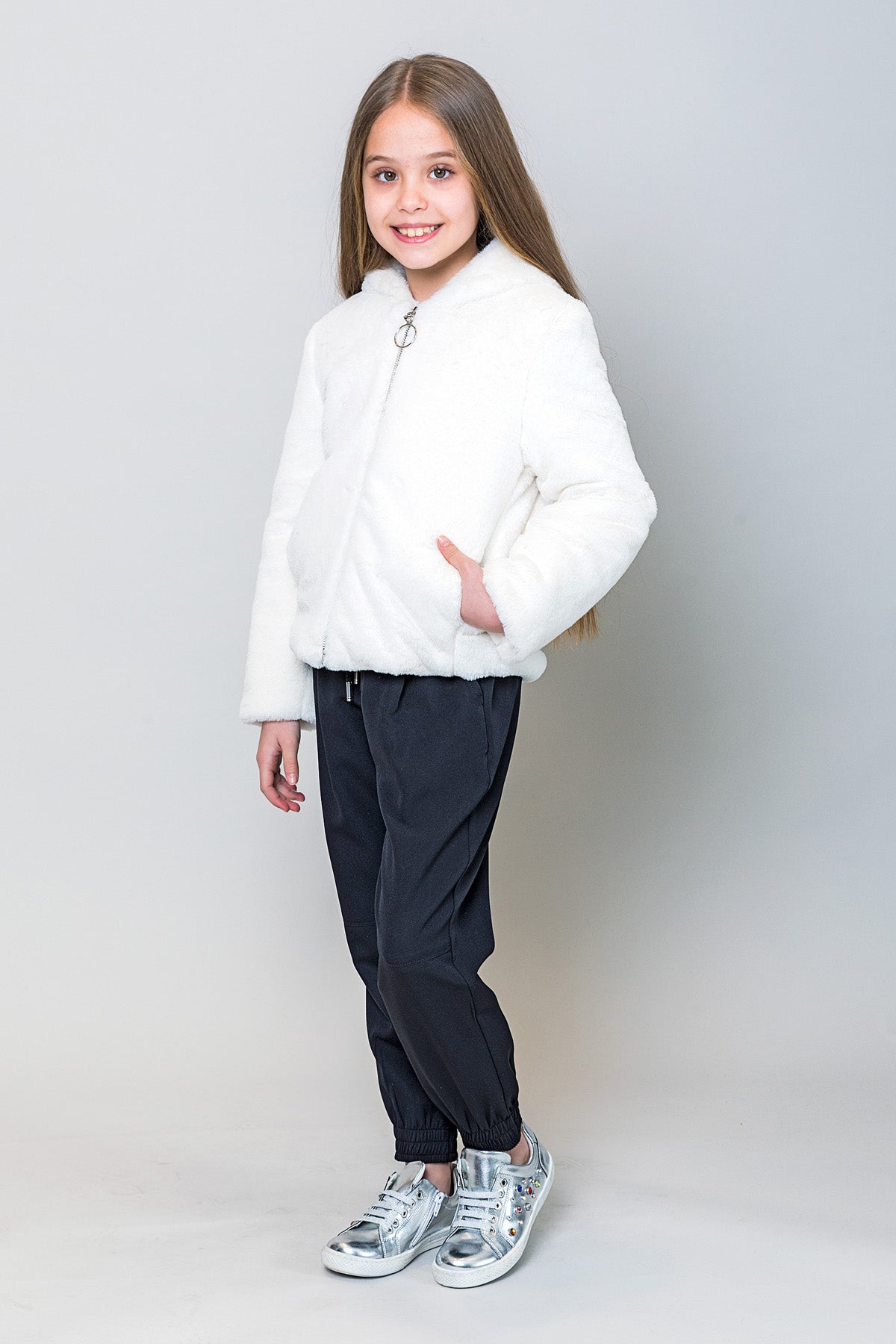 InCity Kids Kız Çocuk Yumuşacık Dokulu Peluş Mont