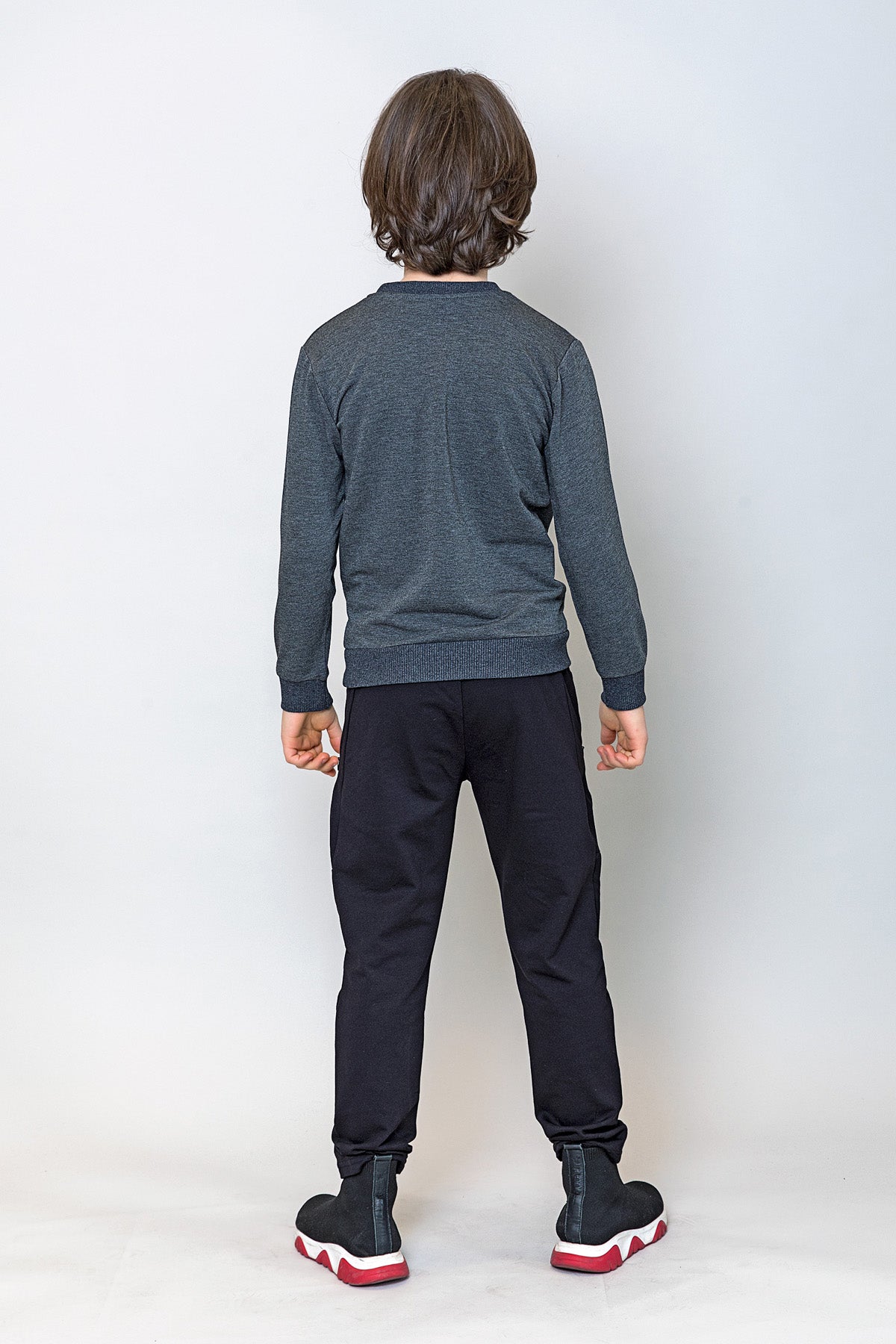 InCity Kids Erkek Çocuk Peluş Kuzey Amerika Haritası Detaylı Sweatshirt