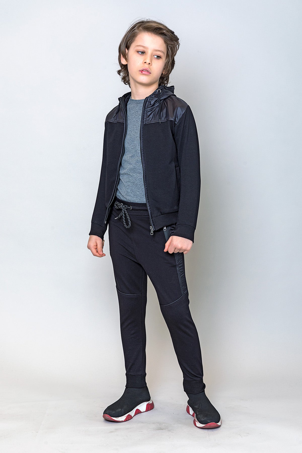 InCity Kids Erkek Çocuk Fermuarlı Kapüşonlu Sweatshirt