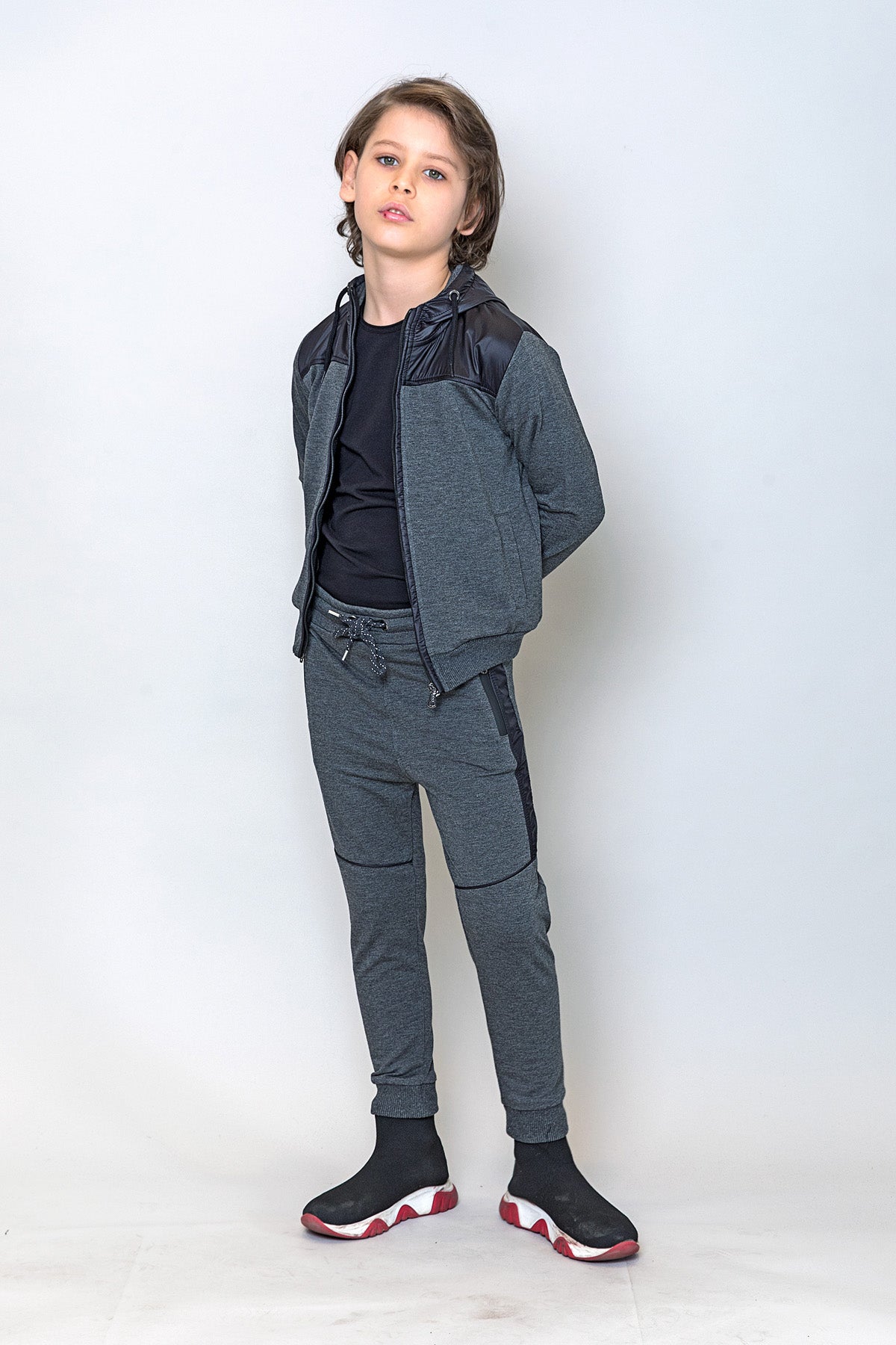 InCity Kids Erkek Çocuk Fermuarlı Kapüşonlu Sweatshirt