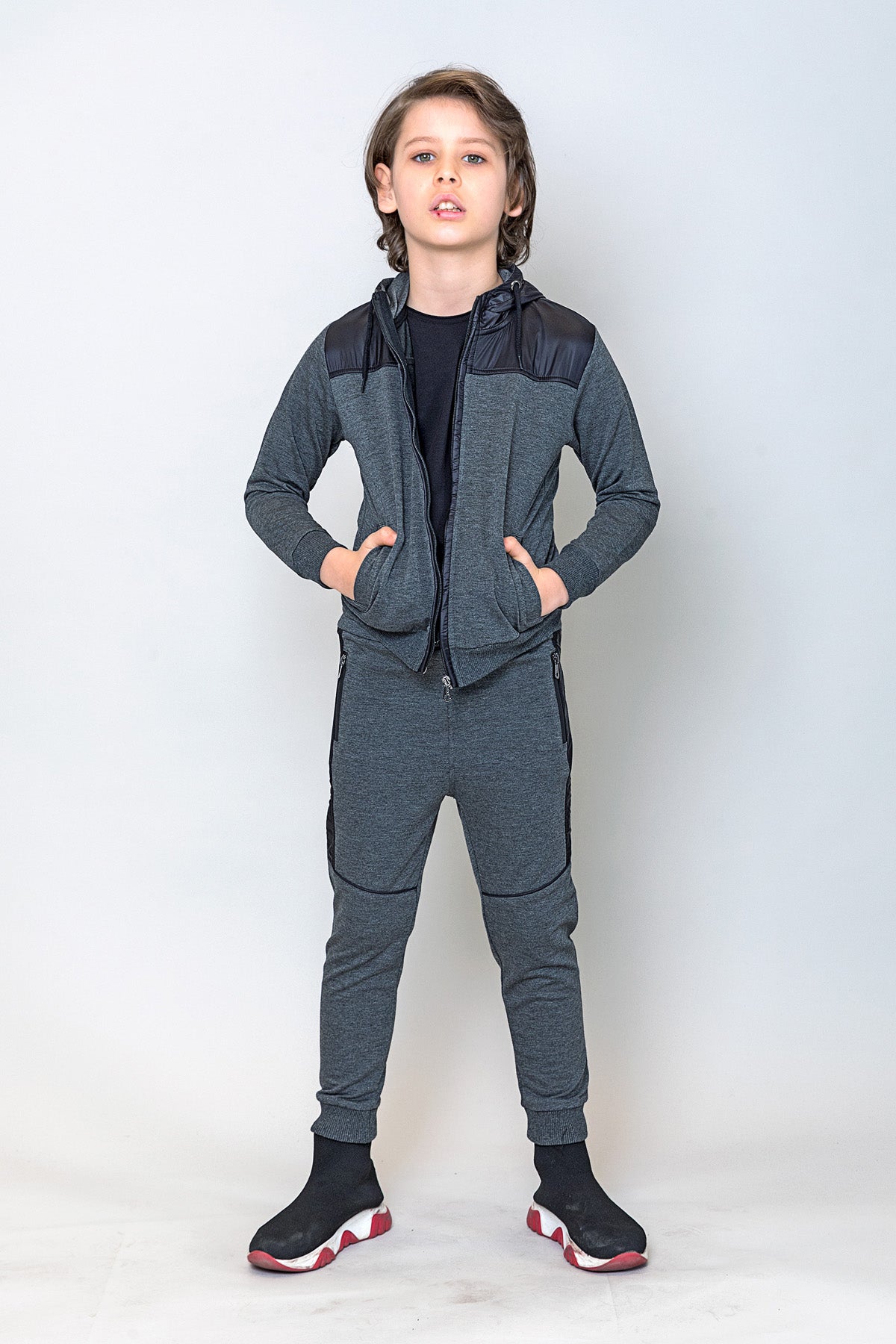 InCity Kids Erkek Çocuk Fermuarlı Kapüşonlu Sweatshirt