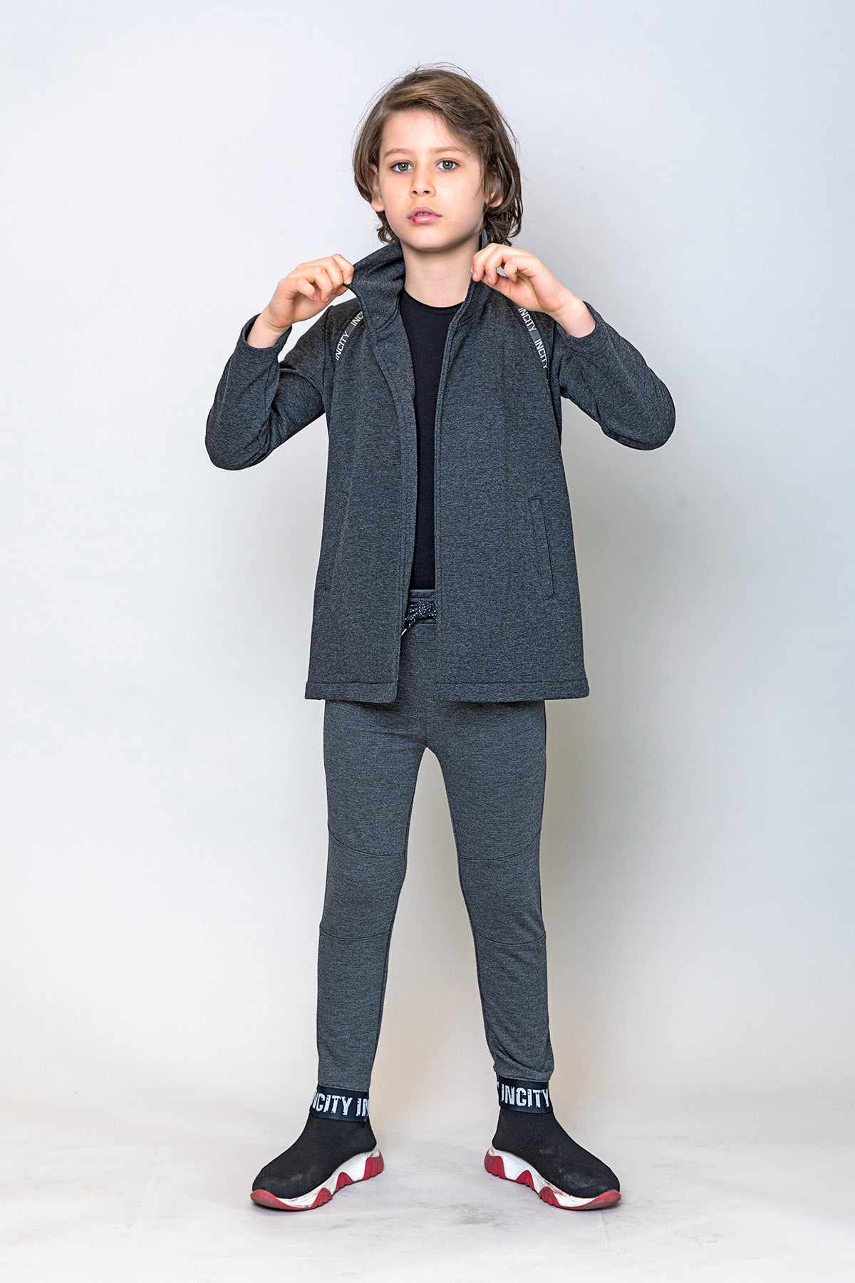 InCity Kids Erkek Çocuk InCity Şerit Detaylı Önü Açık Ceket