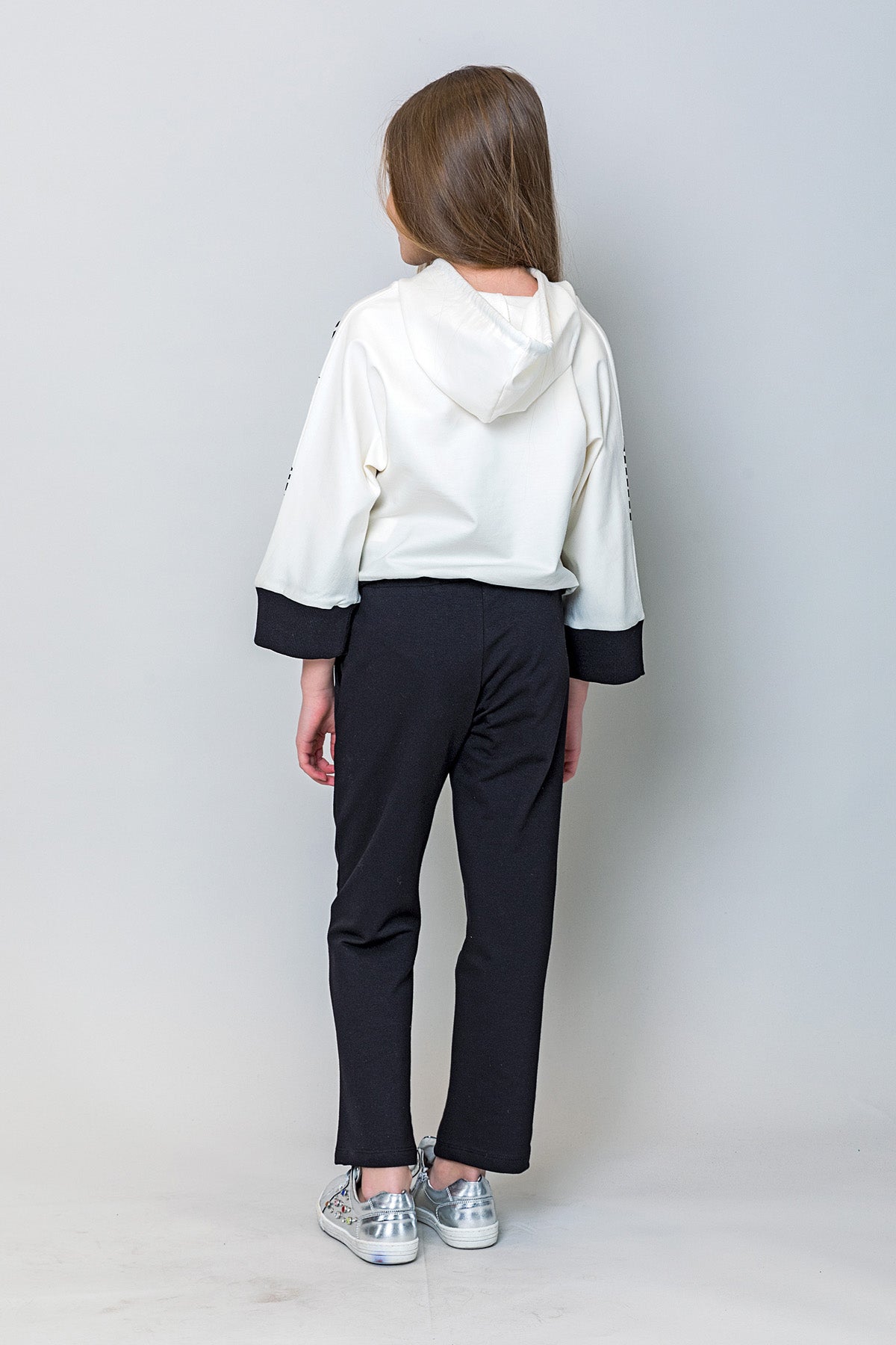 InCity Kids Kız Çocuk Kapüşonlu Yarasa Kol Enjoy Sweatshirt