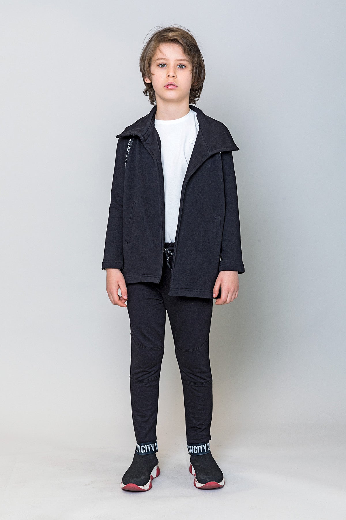 InCity Kids Erkek Çocuk InCity Şerit Detaylı Önü Açık Ceket