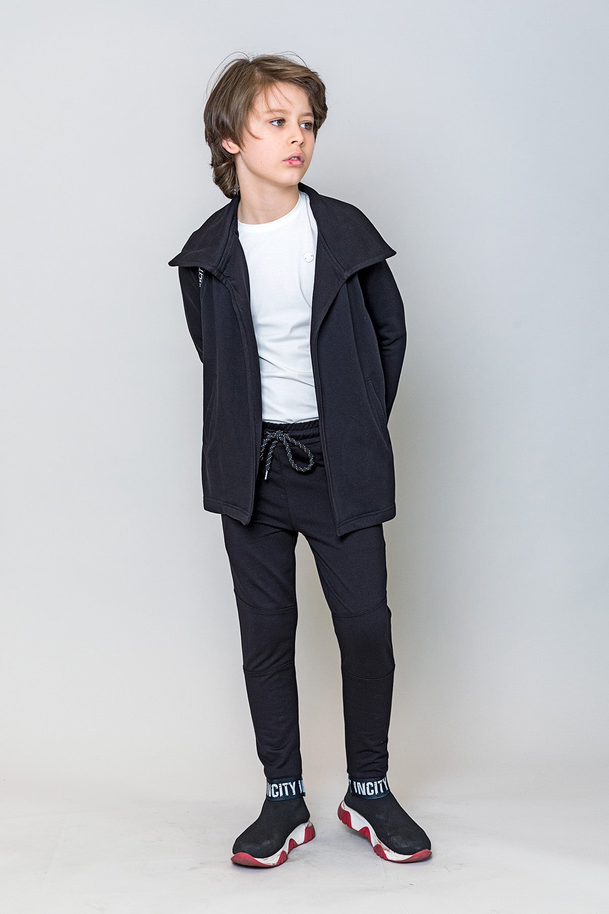 InCity Kids Erkek Çocuk InCity Şerit Detaylı Önü Açık Ceket