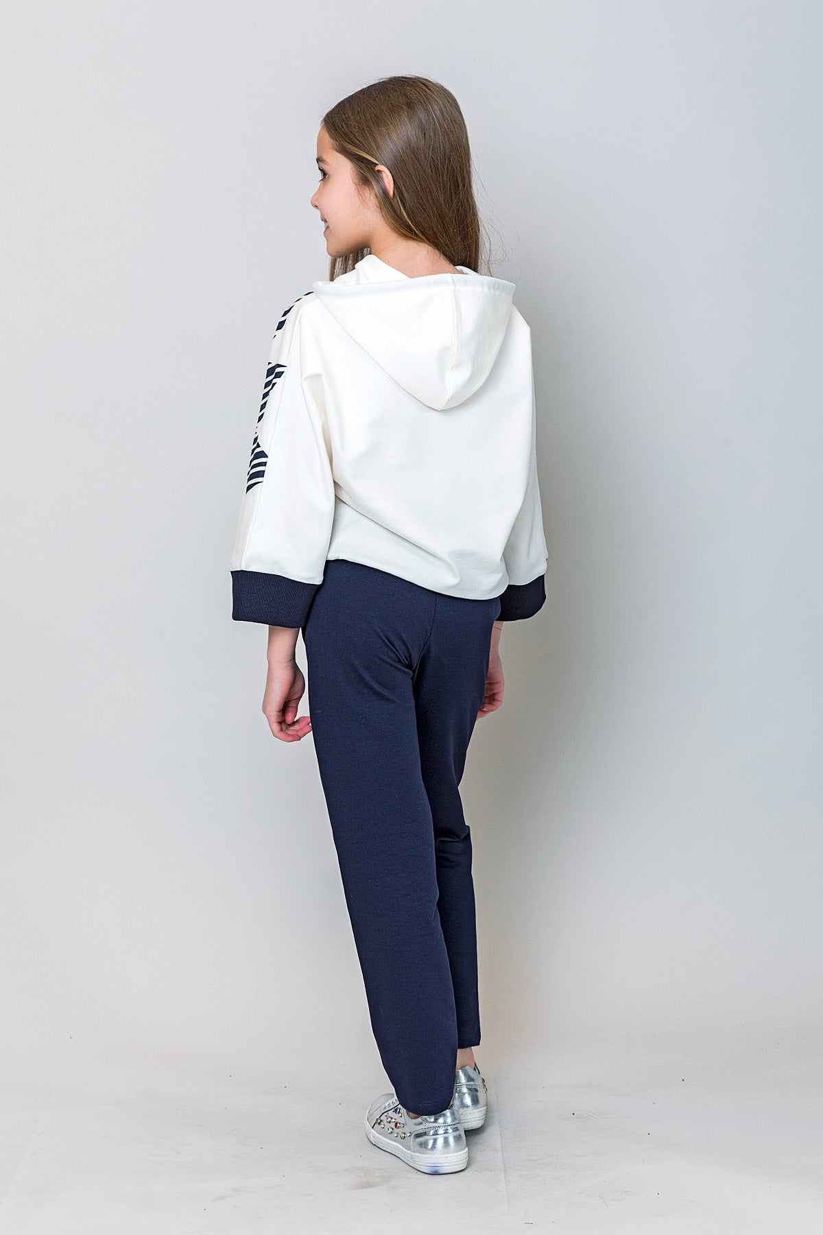 InCity Kids Kız Çocuk Kapüşonlu Yarasa Kol Enjoy Sweatshirt