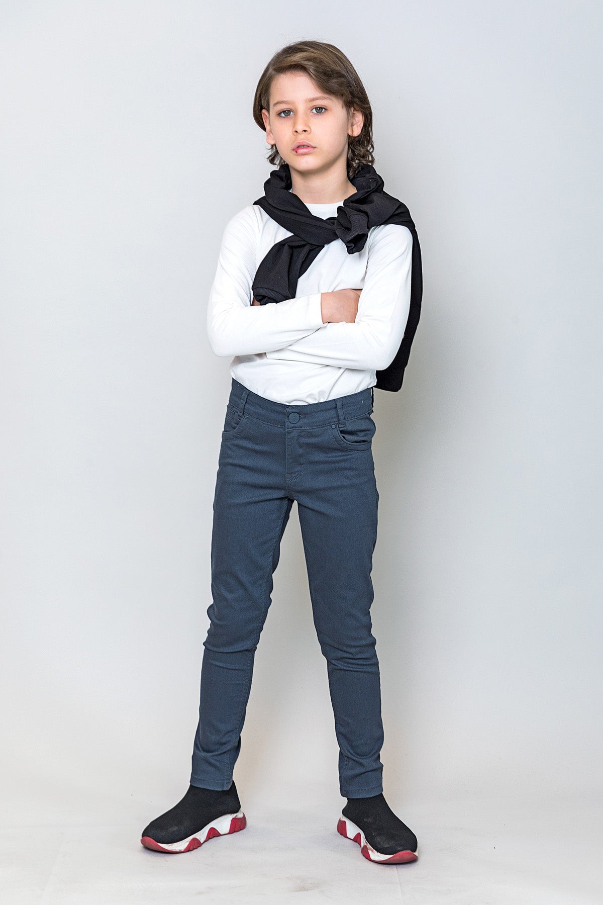 InCity Kids Erkek Çocuk Beli Ayarlanabilir Arka Cep Nakış Detaylı Pantalon