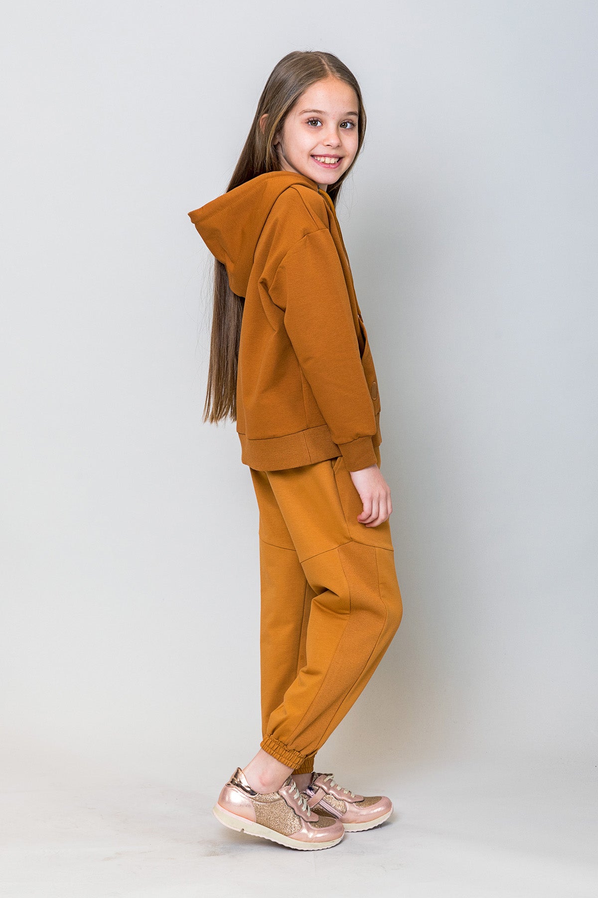 InCity Kids Kız Çocuk Kapüşonlu Puantiyeli Sweatshirt