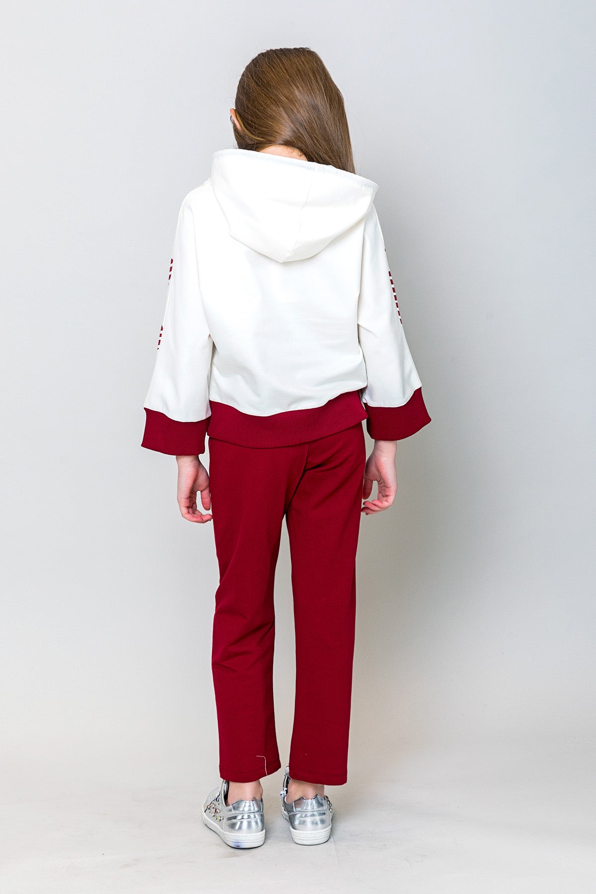 InCity Kids Kız Çocuk Kapüşonlu Yarasa Kol Enjoy Sweatshirt