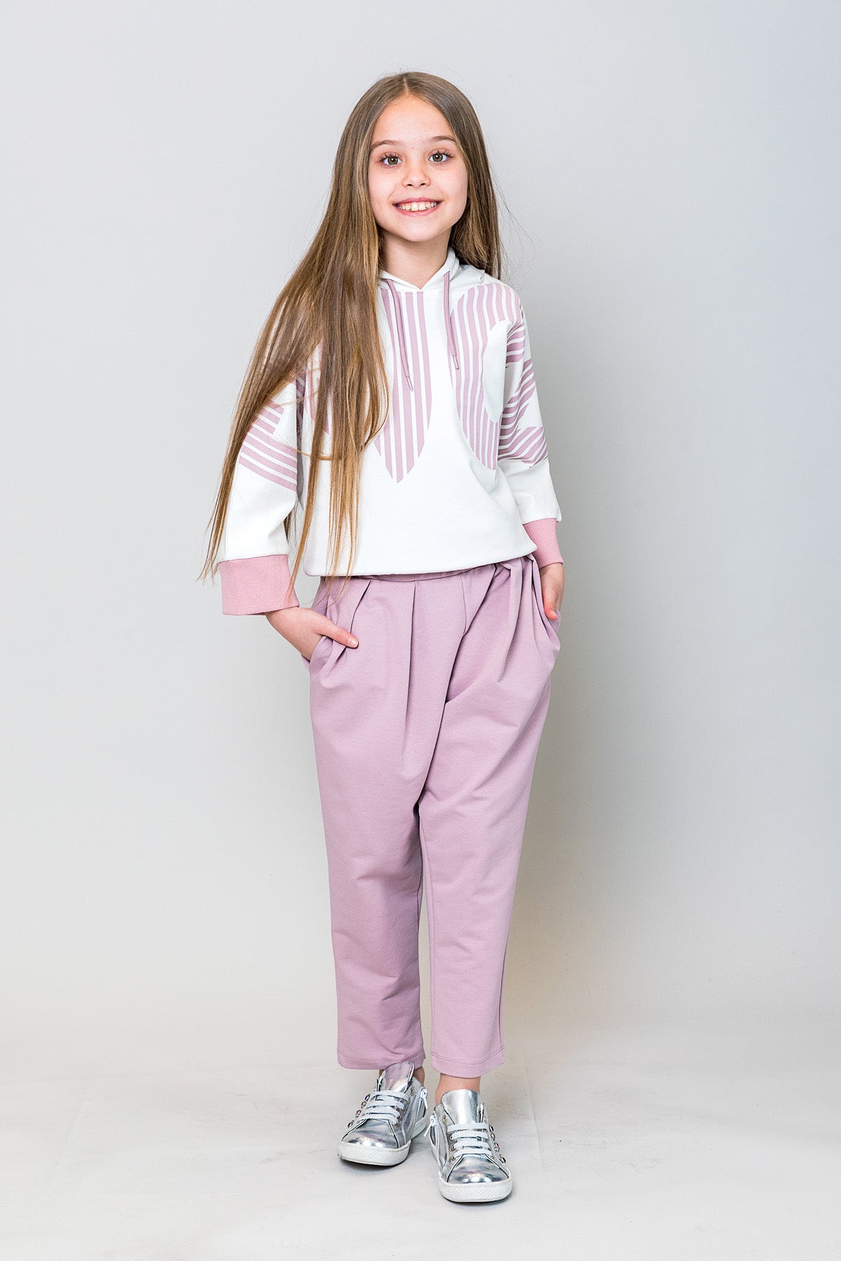 InCity Kids Kız Çocuk Kapüşonlu Yarasa Kol Enjoy Sweatshirt