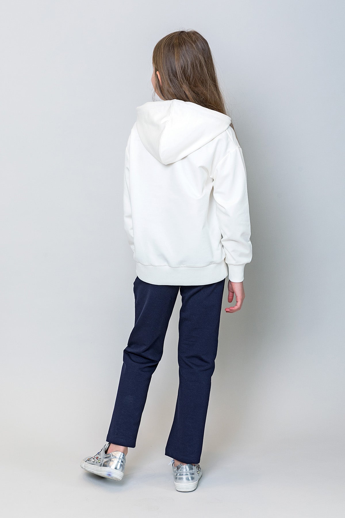 InCity Kids Kız Çocuk Kapüşonlu Puantiyeli Sweatshirt