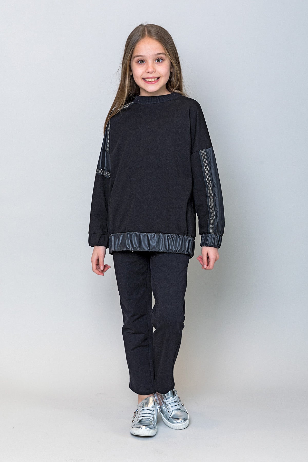InCity Kids Kız Çocuk Taş Detaylı Sweatshirt