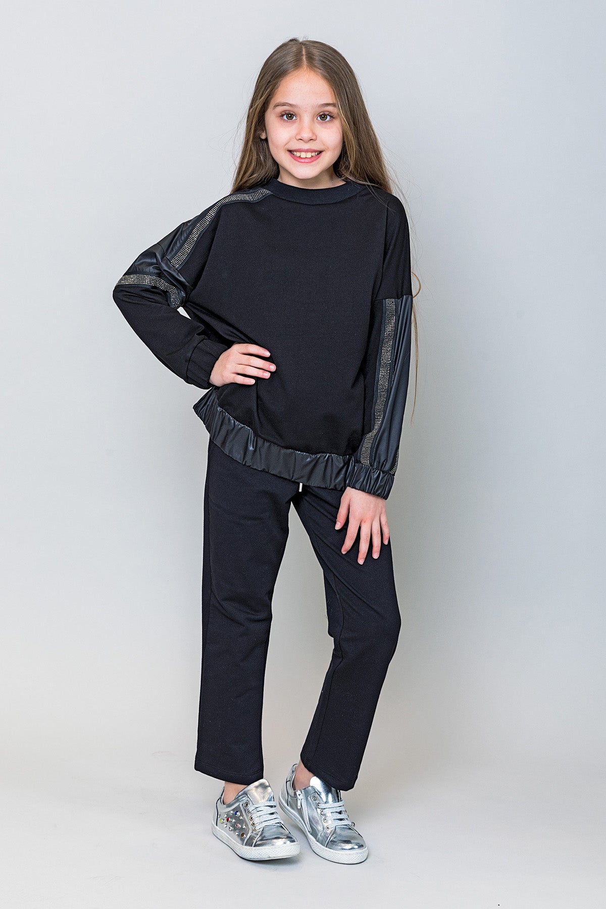 InCity Kids Kız Çocuk Taş Detaylı Sweatshirt