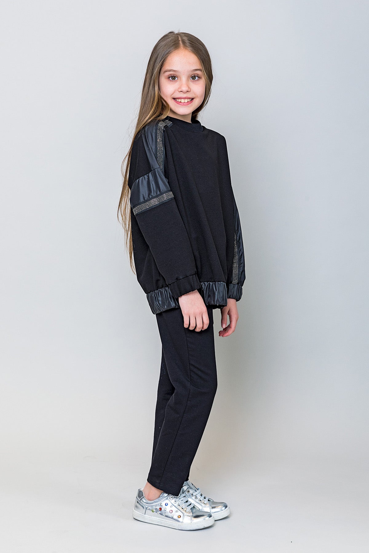 InCity Kids Kız Çocuk Taş Detaylı Sweatshirt