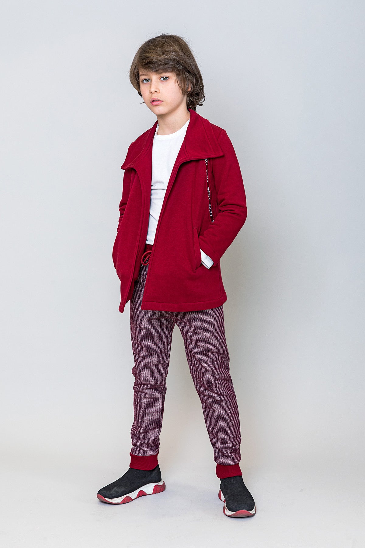 InCity Kids Erkek Çocuk InCity Şerit Detaylı Önü Açık Ceket