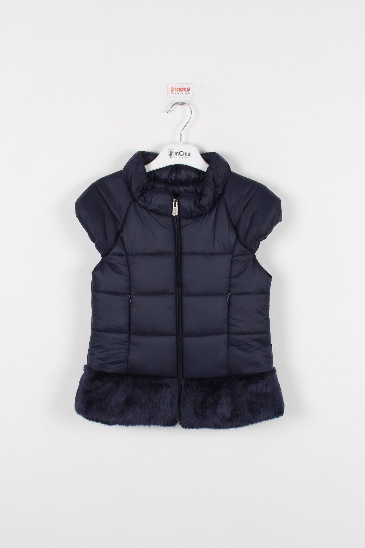 InCity Kids Kız Çocuk Peluş Detaylı Şişme Yelek