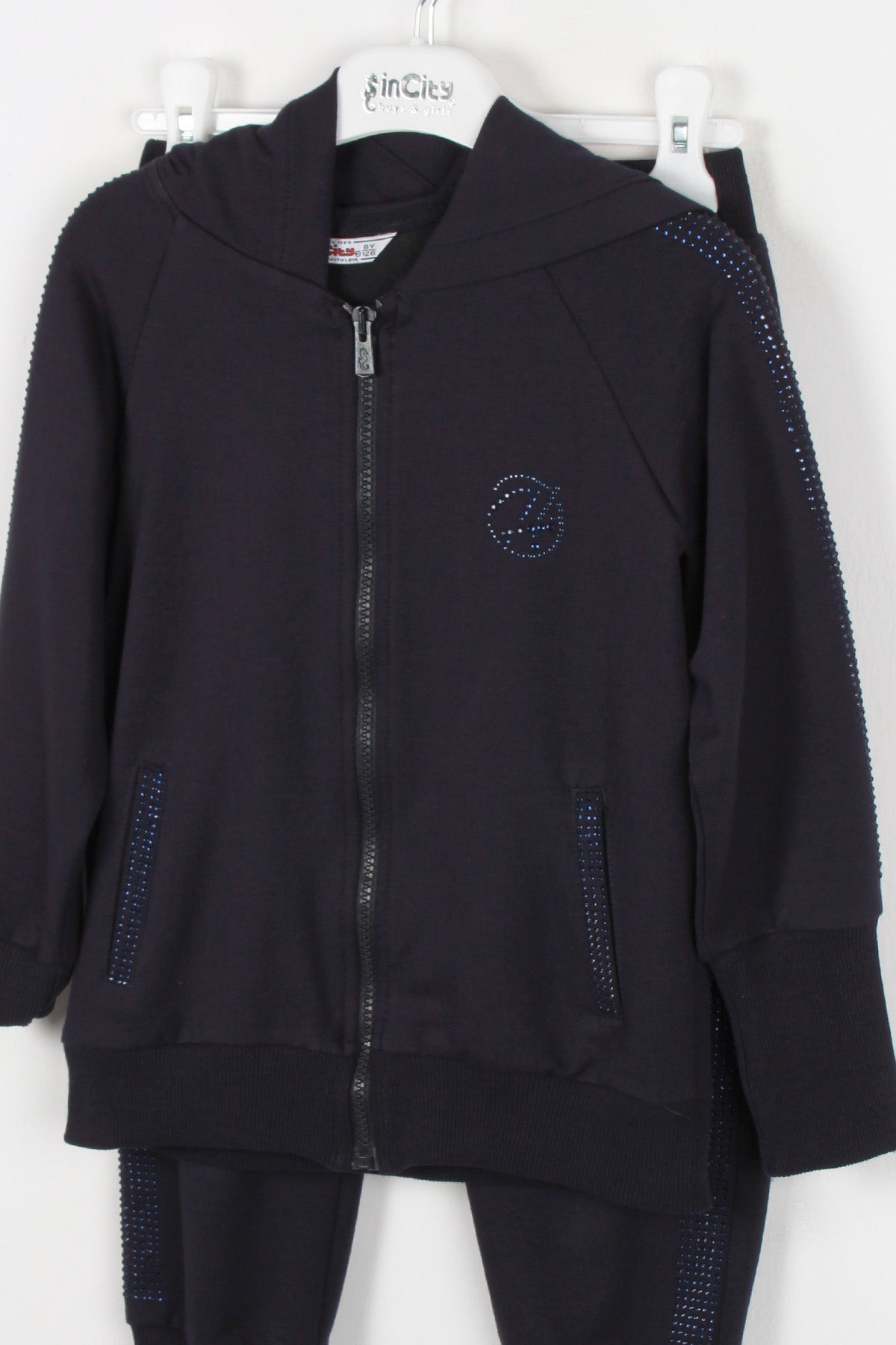 InCity Kids Kız Çocuk Kolları Taş Detaylı Eşofman Takımı (2 Parça)