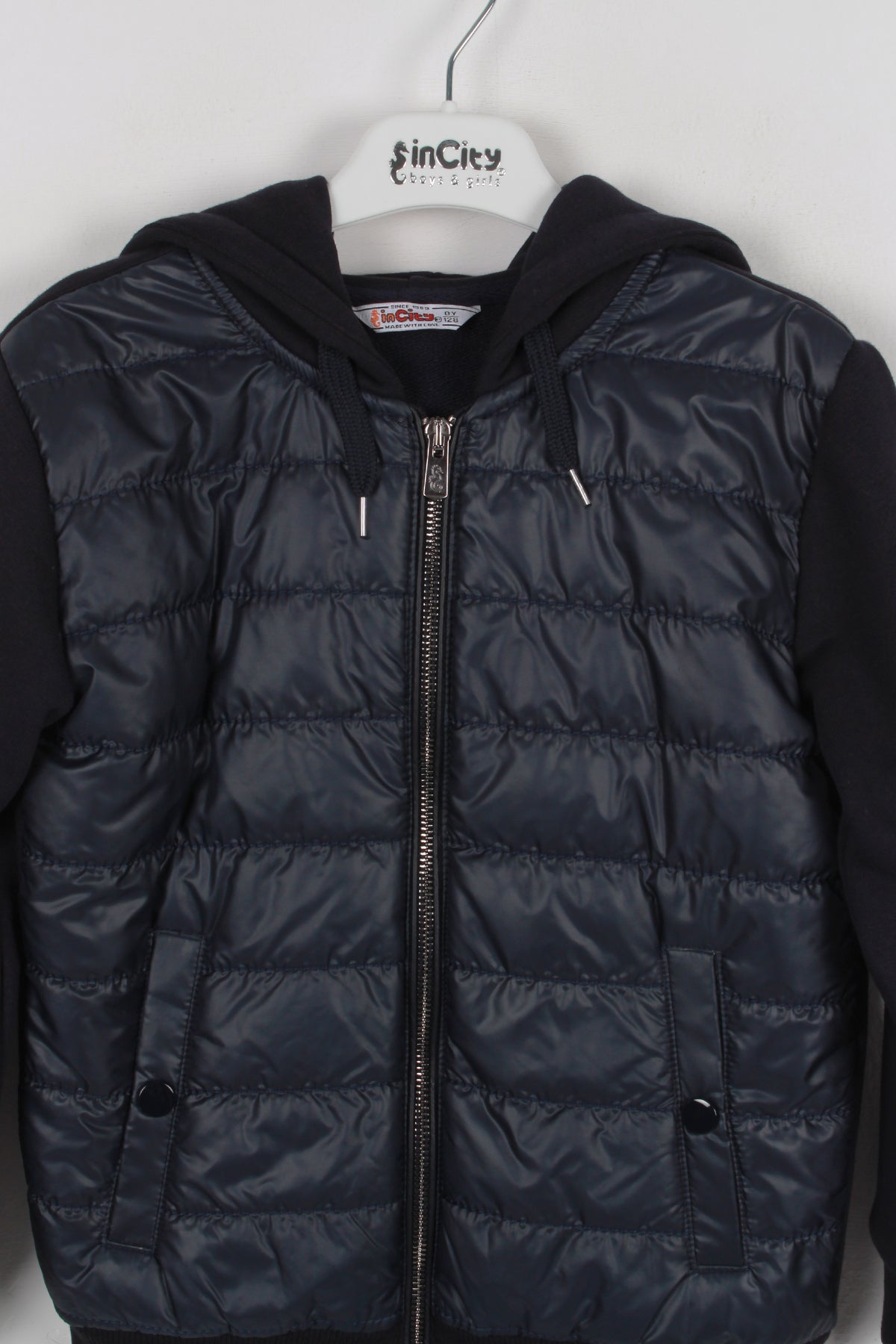 InCity Kids Erkek Çocuk Düğme Cepli Kapüşonlu Fermuarlı Ceket