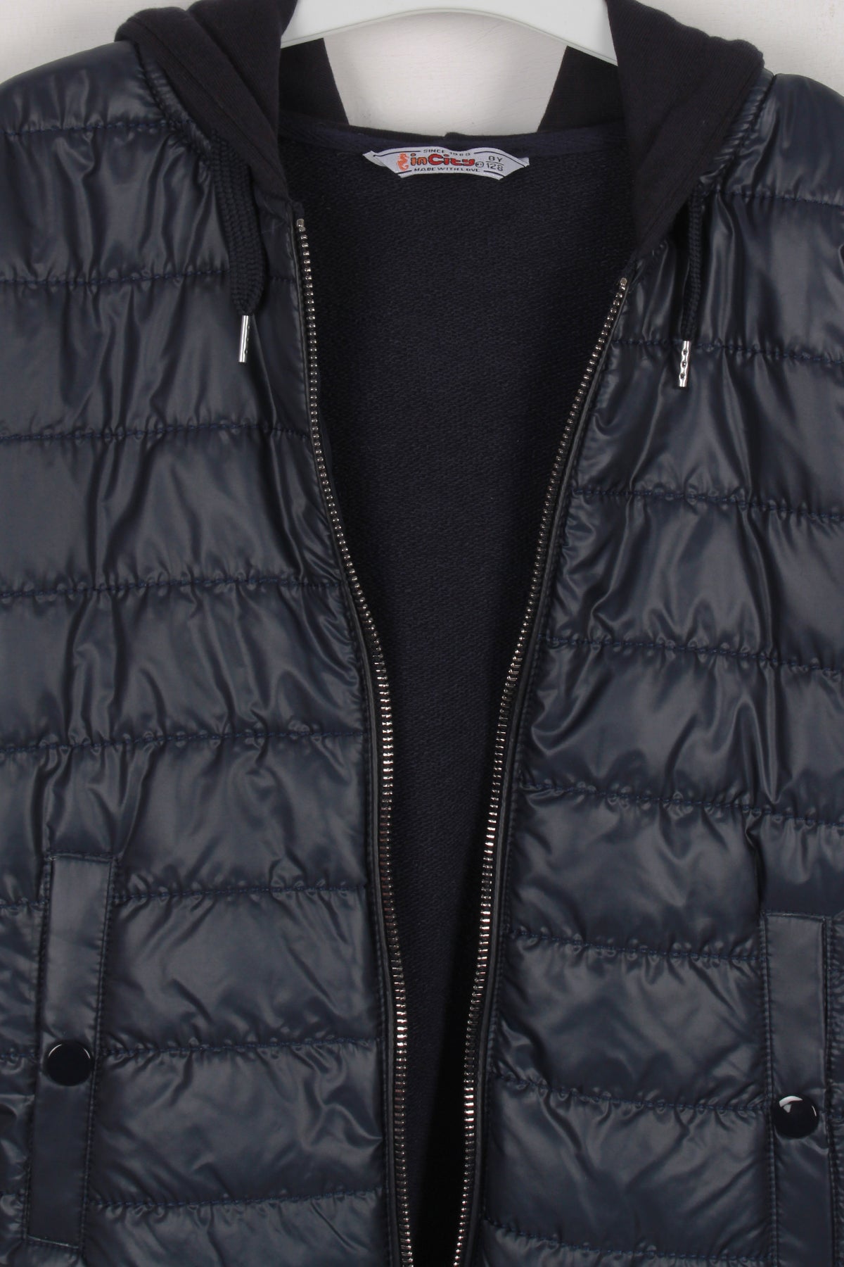 InCity Kids Erkek Çocuk Düğme Cepli Kapüşonlu Fermuarlı Ceket