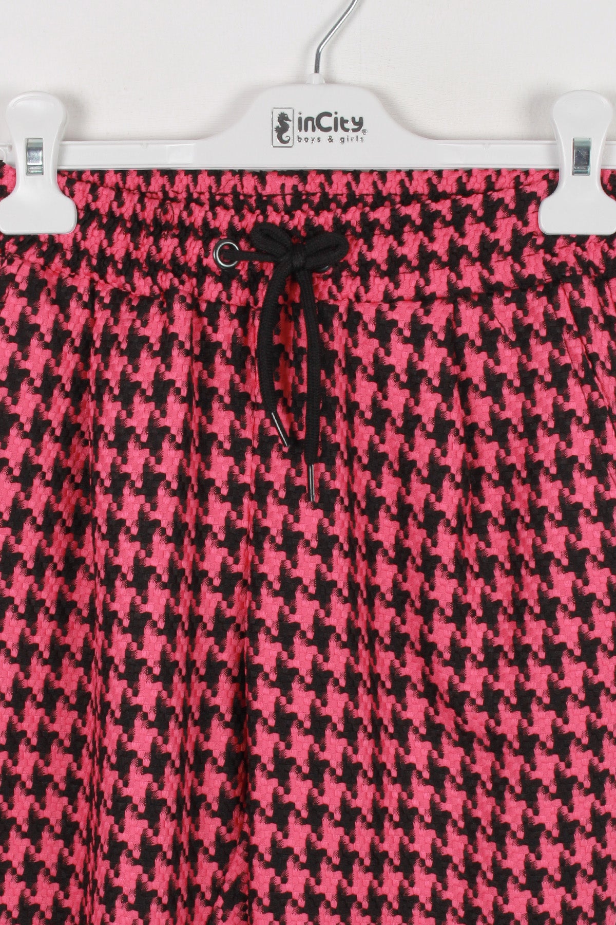 InCity Kids Kız Çocuk Kazayağı Desenli Beli İpli Pantolon