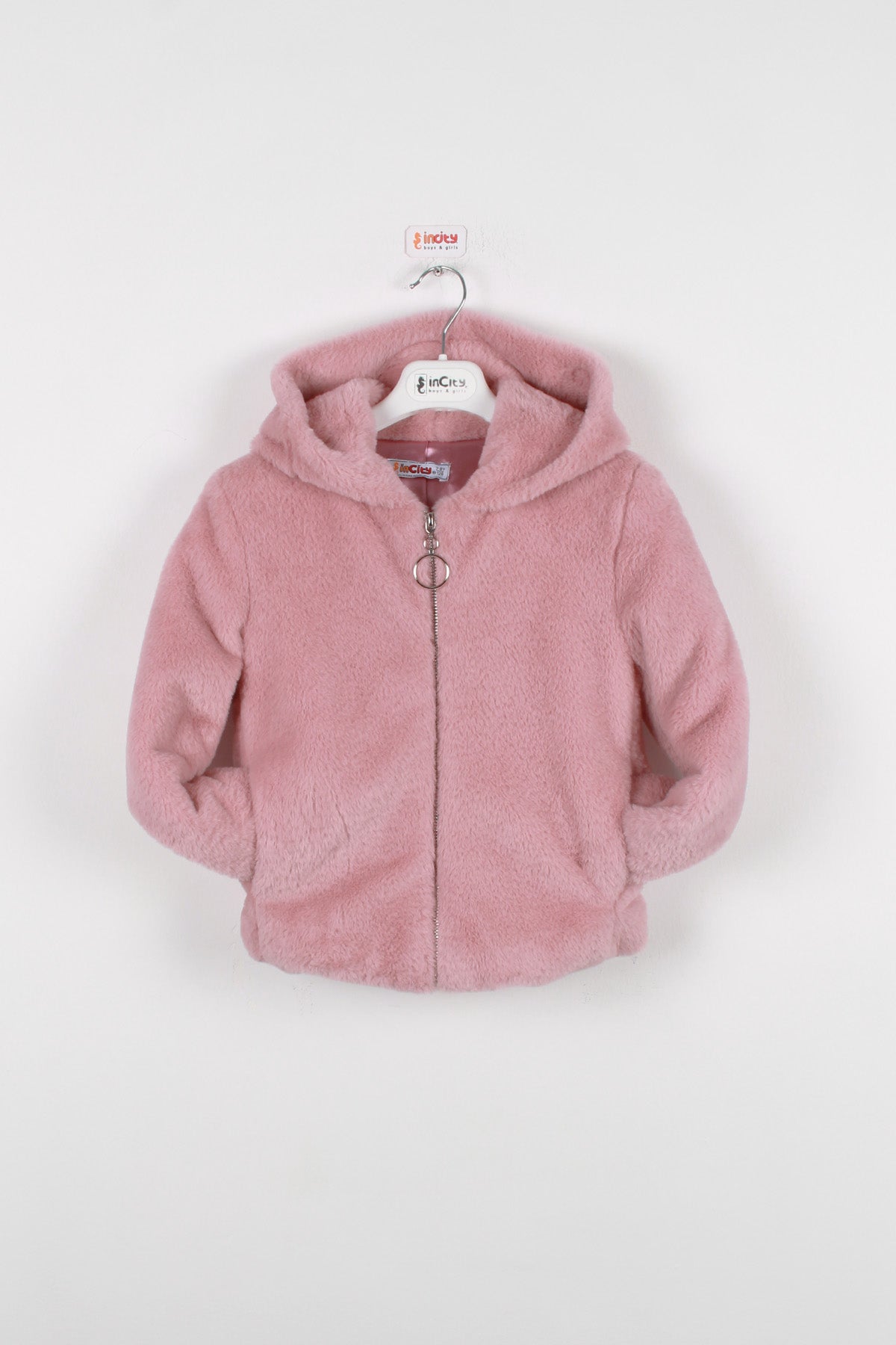 InCity Kids Kız Çocuk Yumuşacık Dokulu Peluş Mont