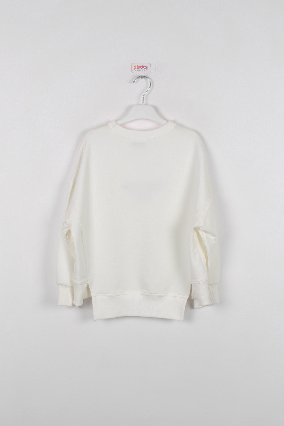 InCity Kids Kız Çocuk Oversize Kesim Take Time Ekru Sweatshirt