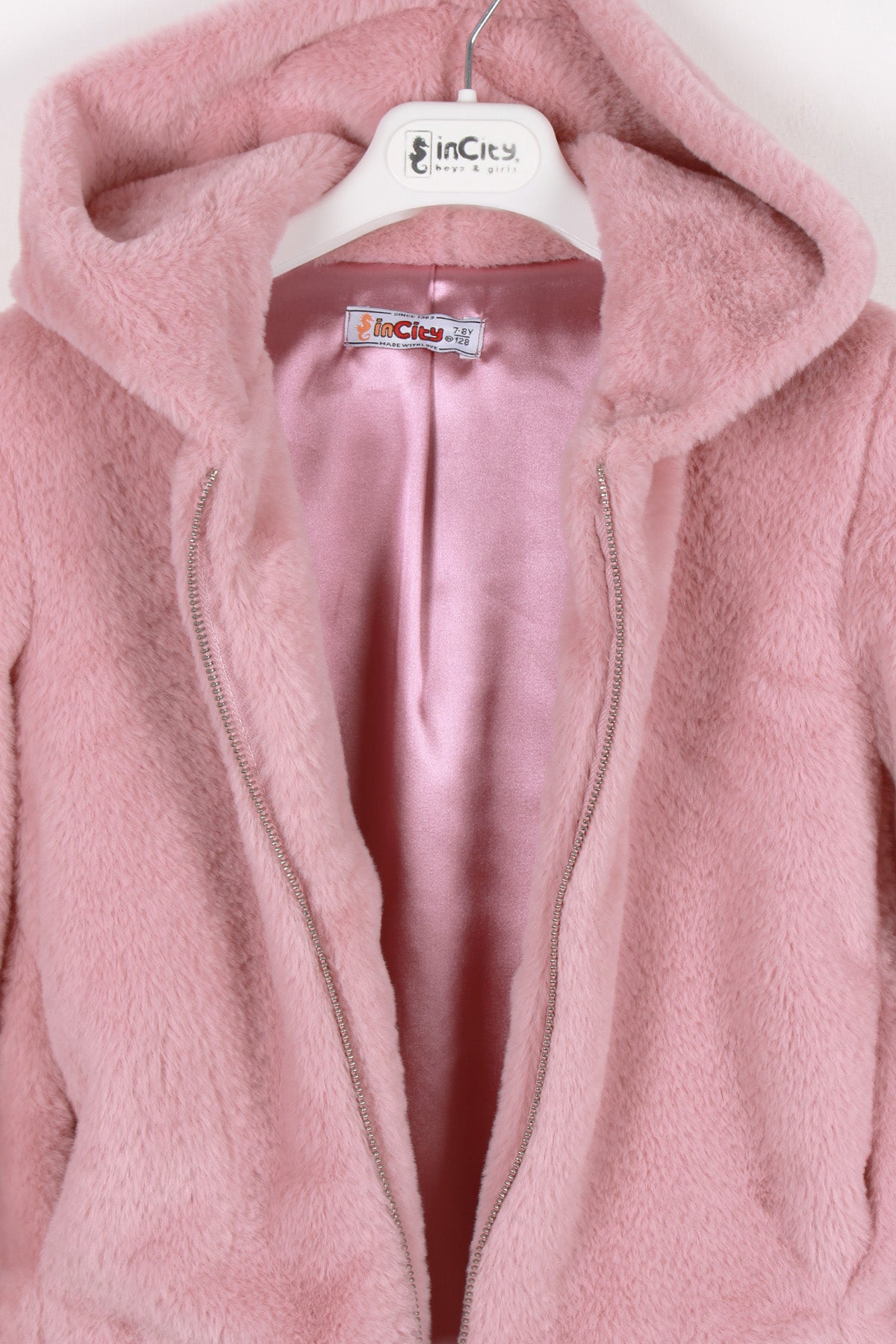 InCity Kids Kız Çocuk Yumuşacık Dokulu Peluş Mont