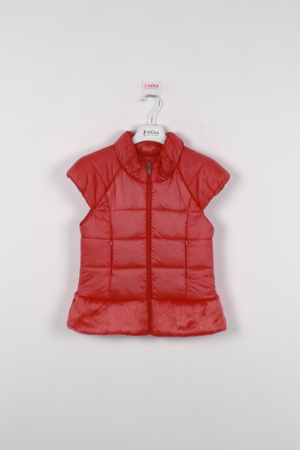 InCity Kids Kız Çocuk Peluş Detaylı Şişme Yelek