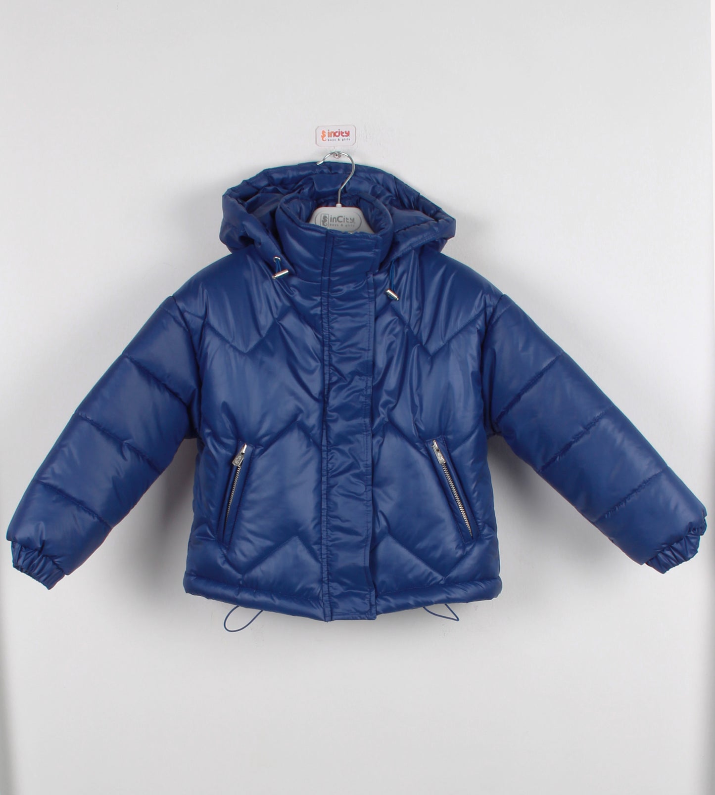 InCity Kids Kız Çocuk Kapüşonlu Kapitone Desenli Şişme Mont